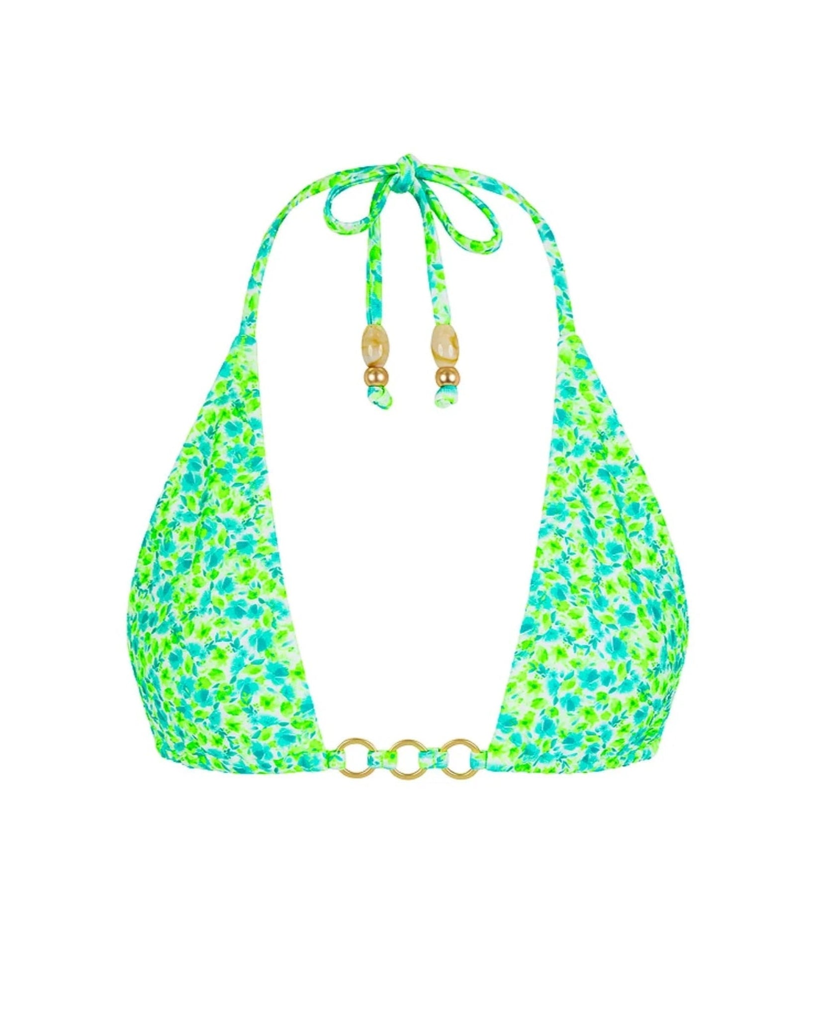 Trio Ring Triangle Bikini Top | Apple Blossom