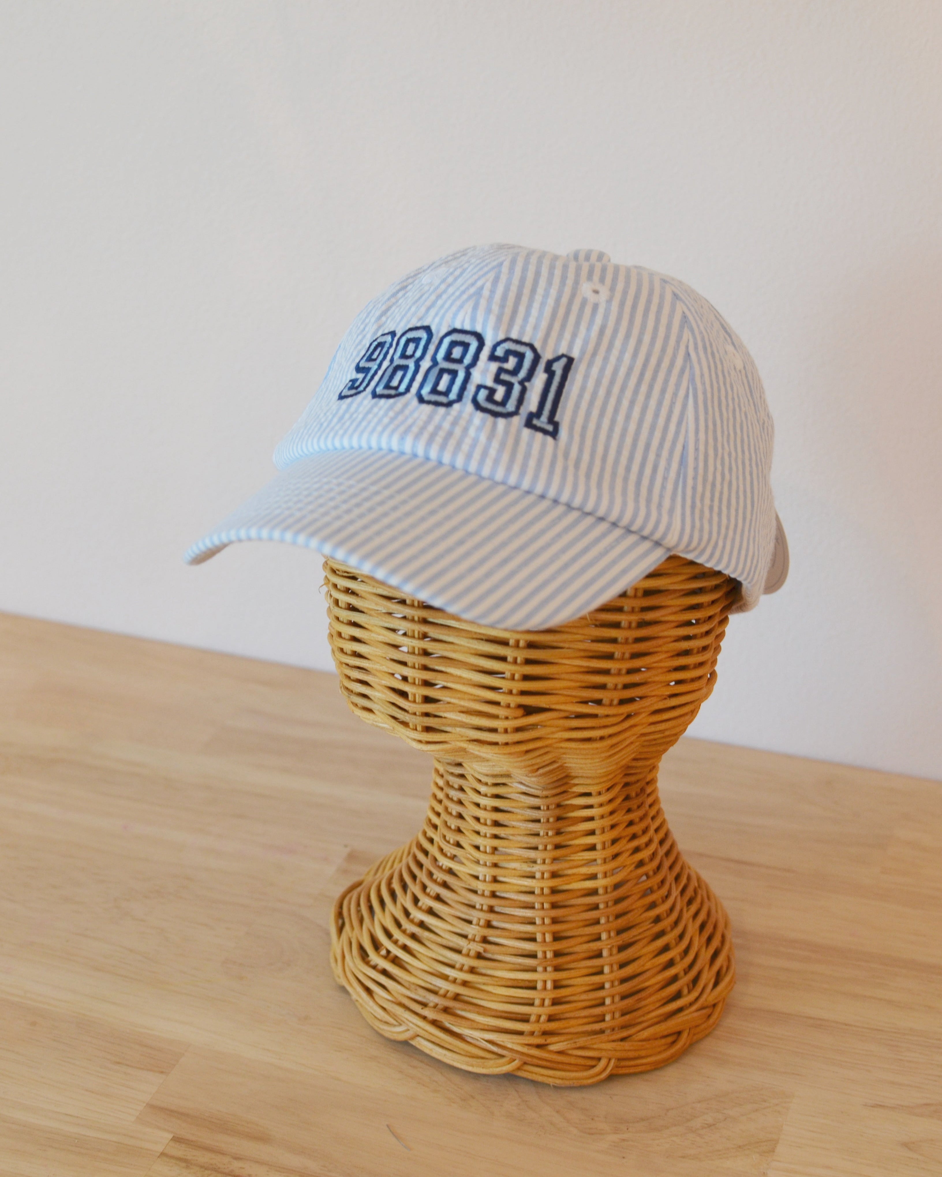 Kids Manson Hat | Blue Seersucker