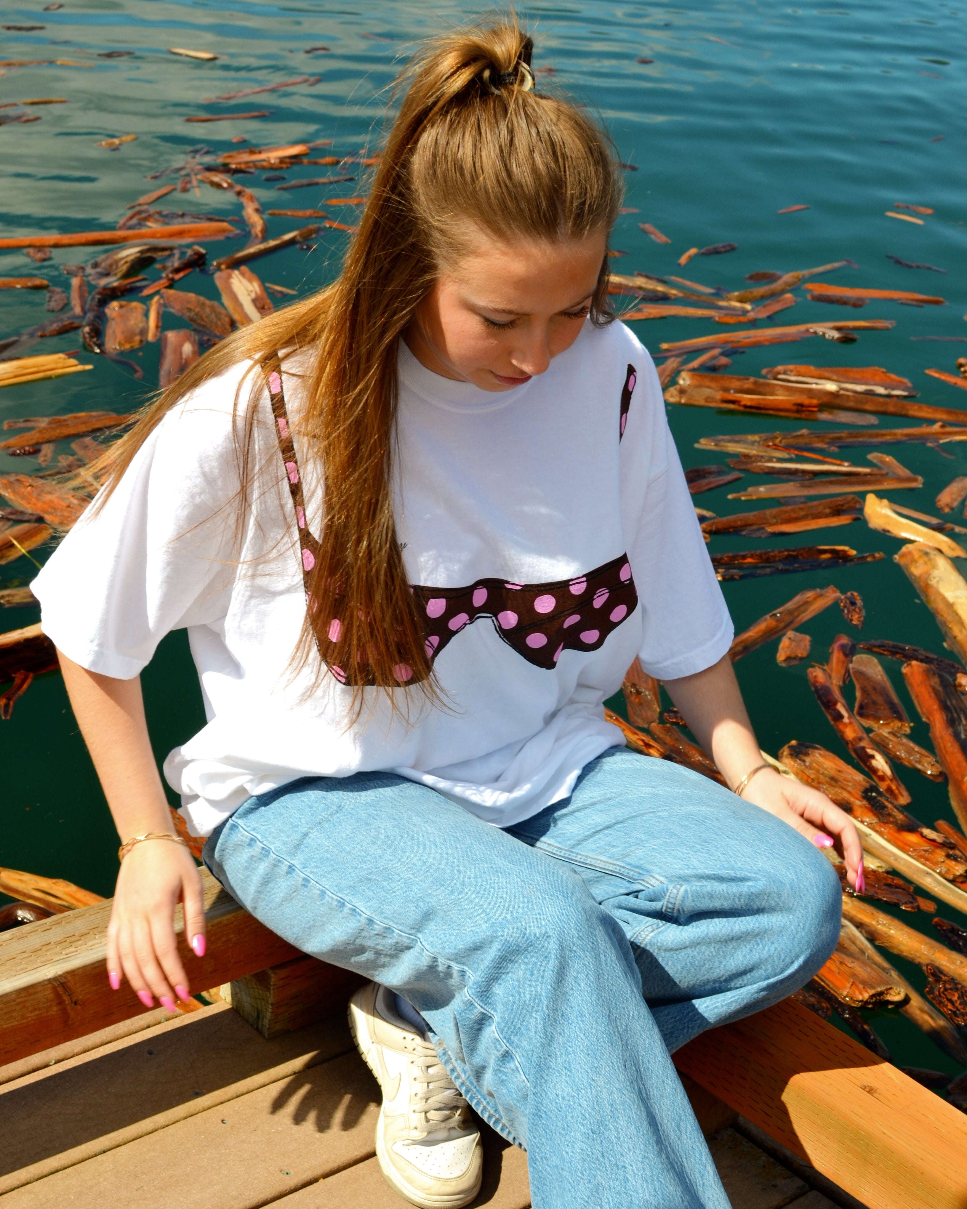 Bikini Coverup Tee | Polka Dot