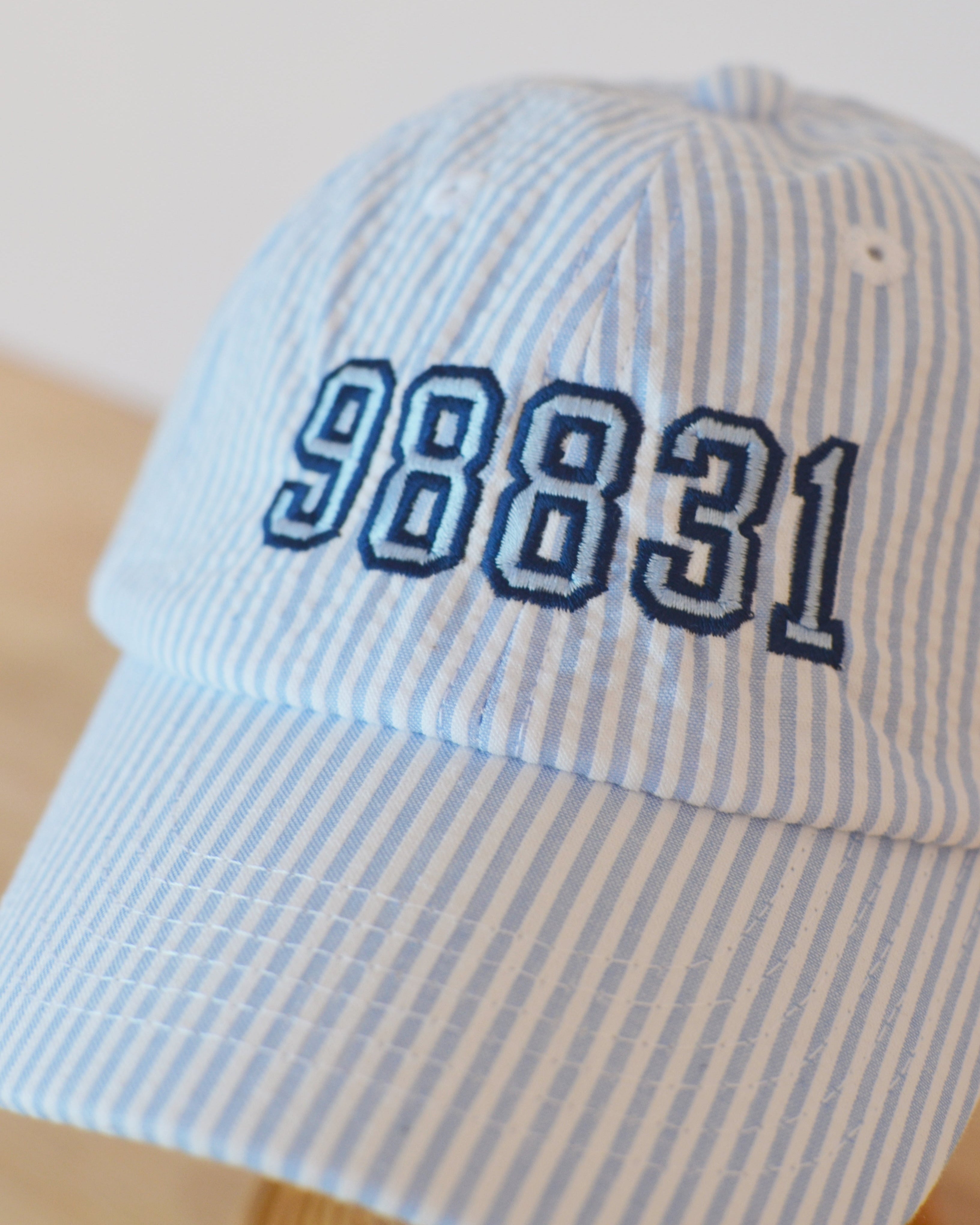 Kids Manson Hat | Blue Seersucker