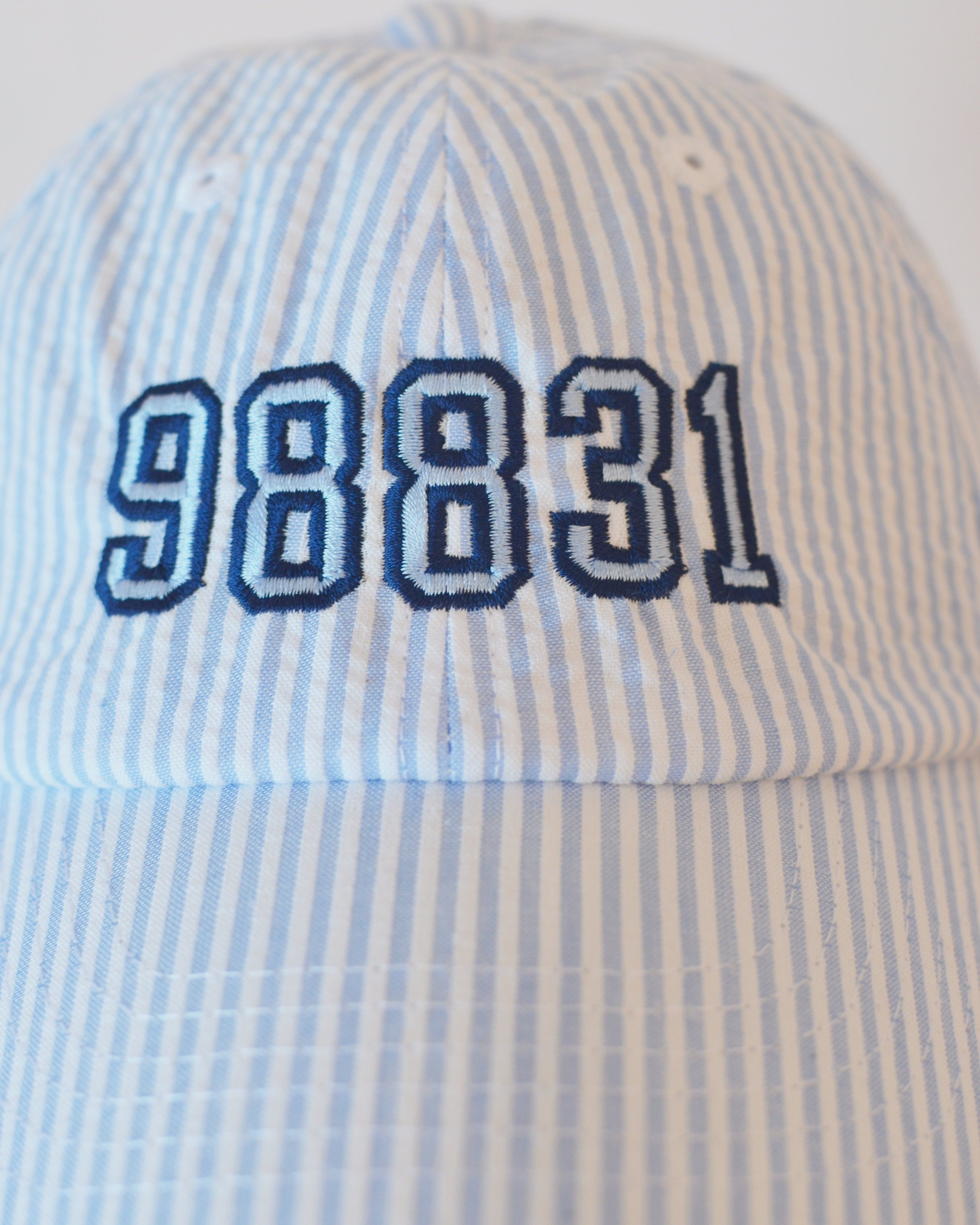 Kids Manson Hat | Blue Seersucker