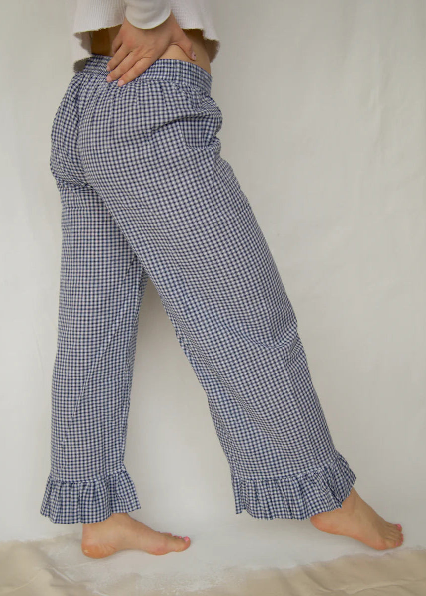 Boxer Pant in Blue Plaid