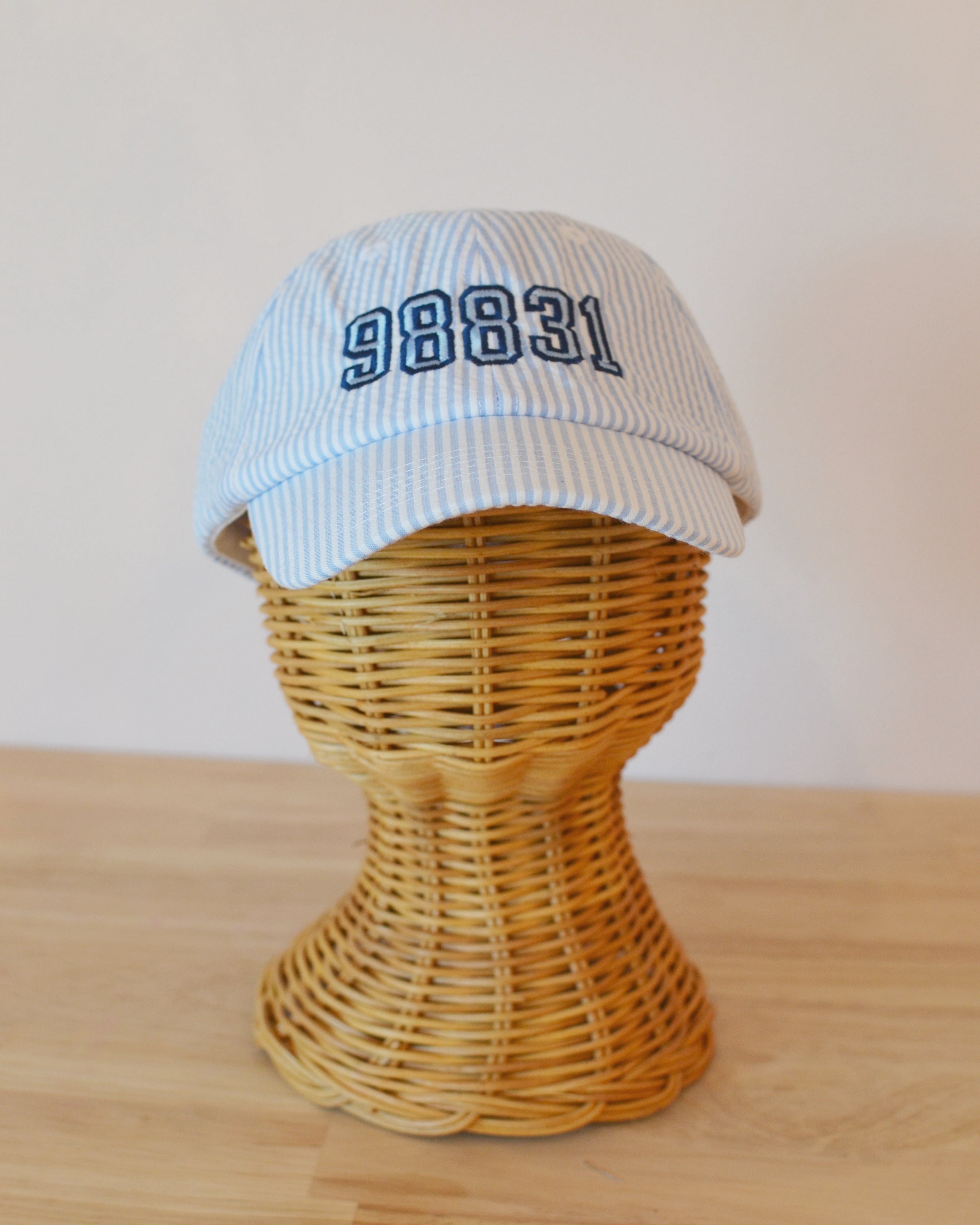Kids Manson Hat | Blue Seersucker