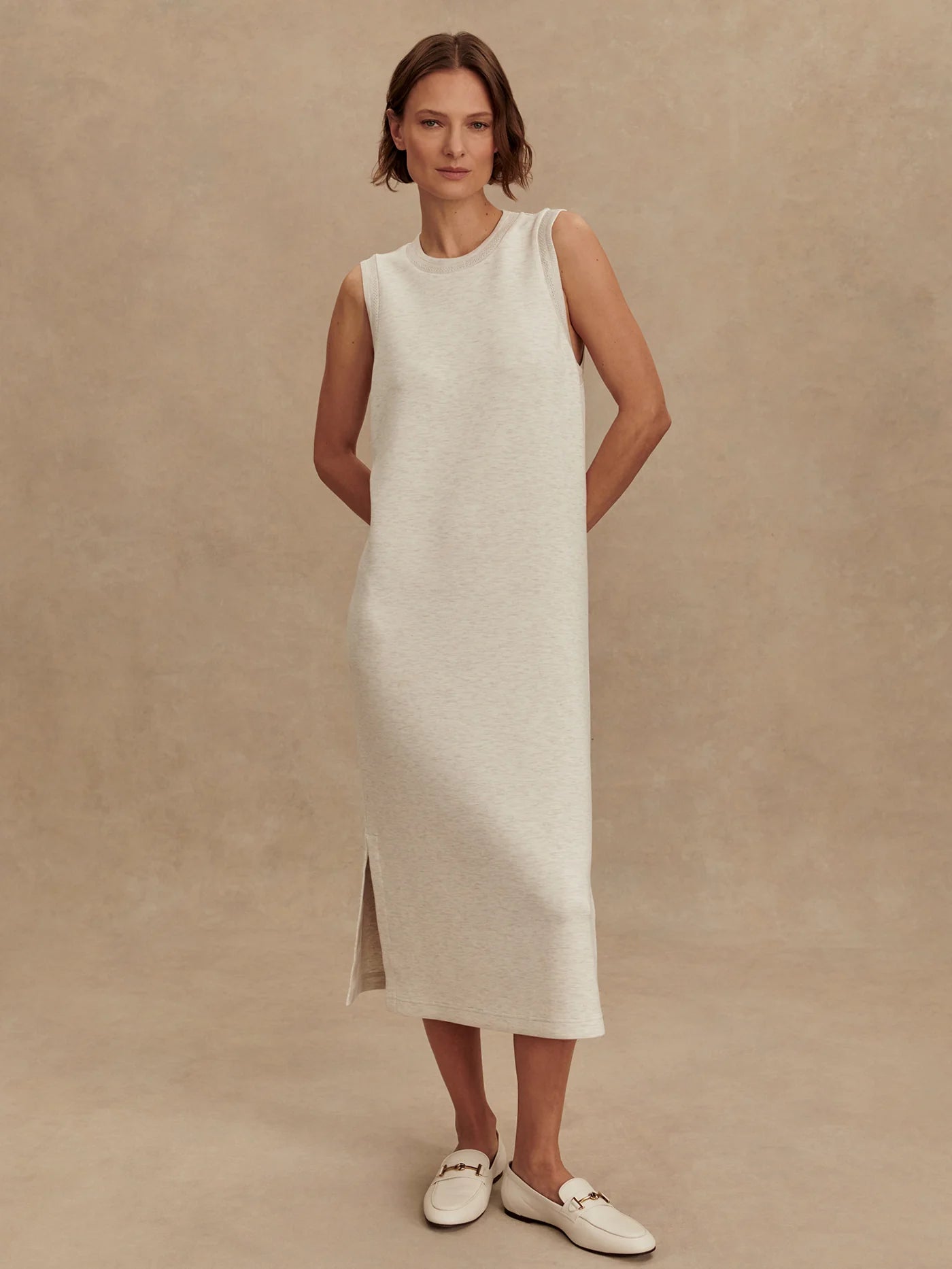 Beatrice Midi Dress | Ivory Marl
