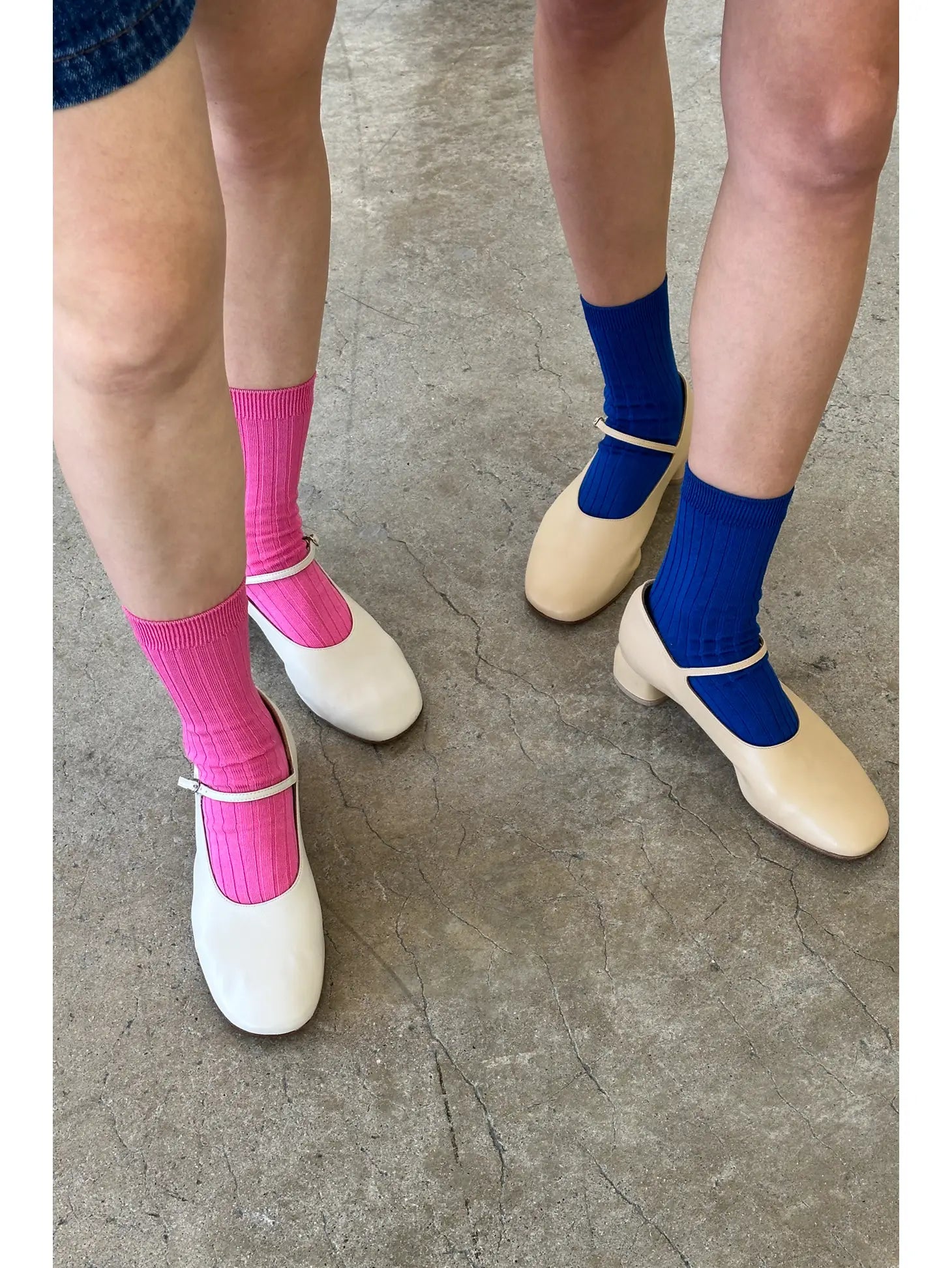 Her Socks in Cobalt