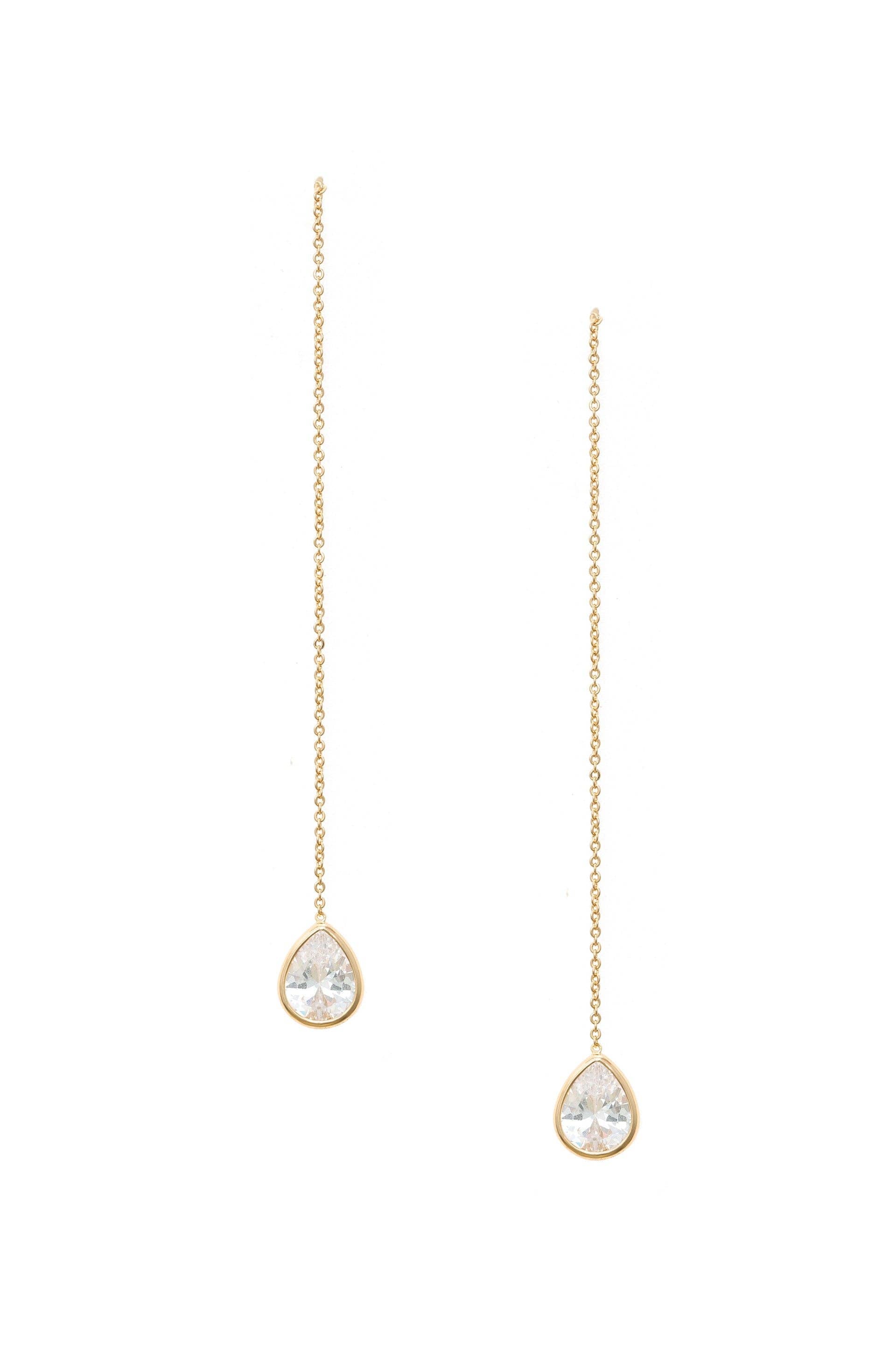 Barely There Chain and Crystal Dangle Earrings