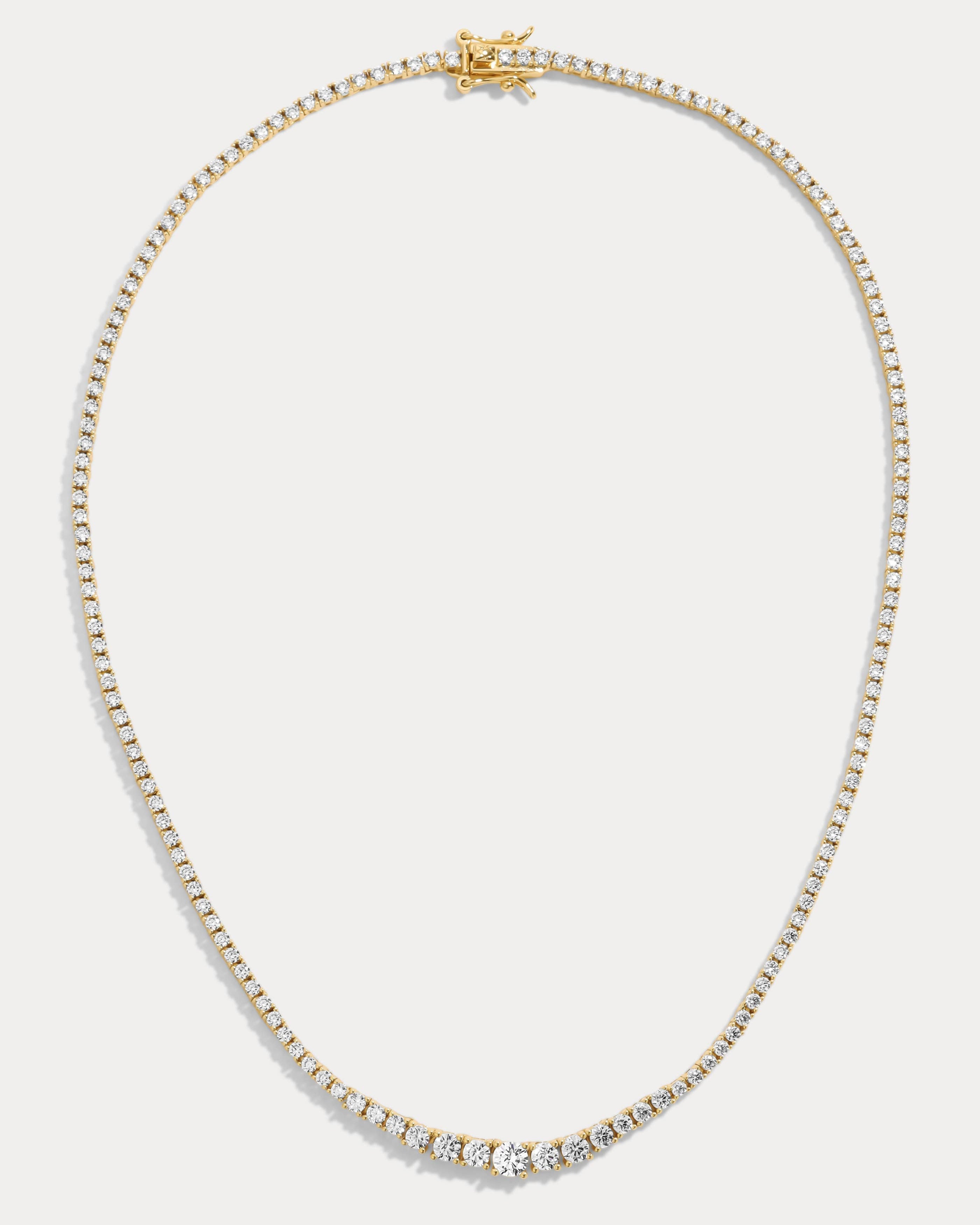 Gradient Amina Tennis Necklace | Gold