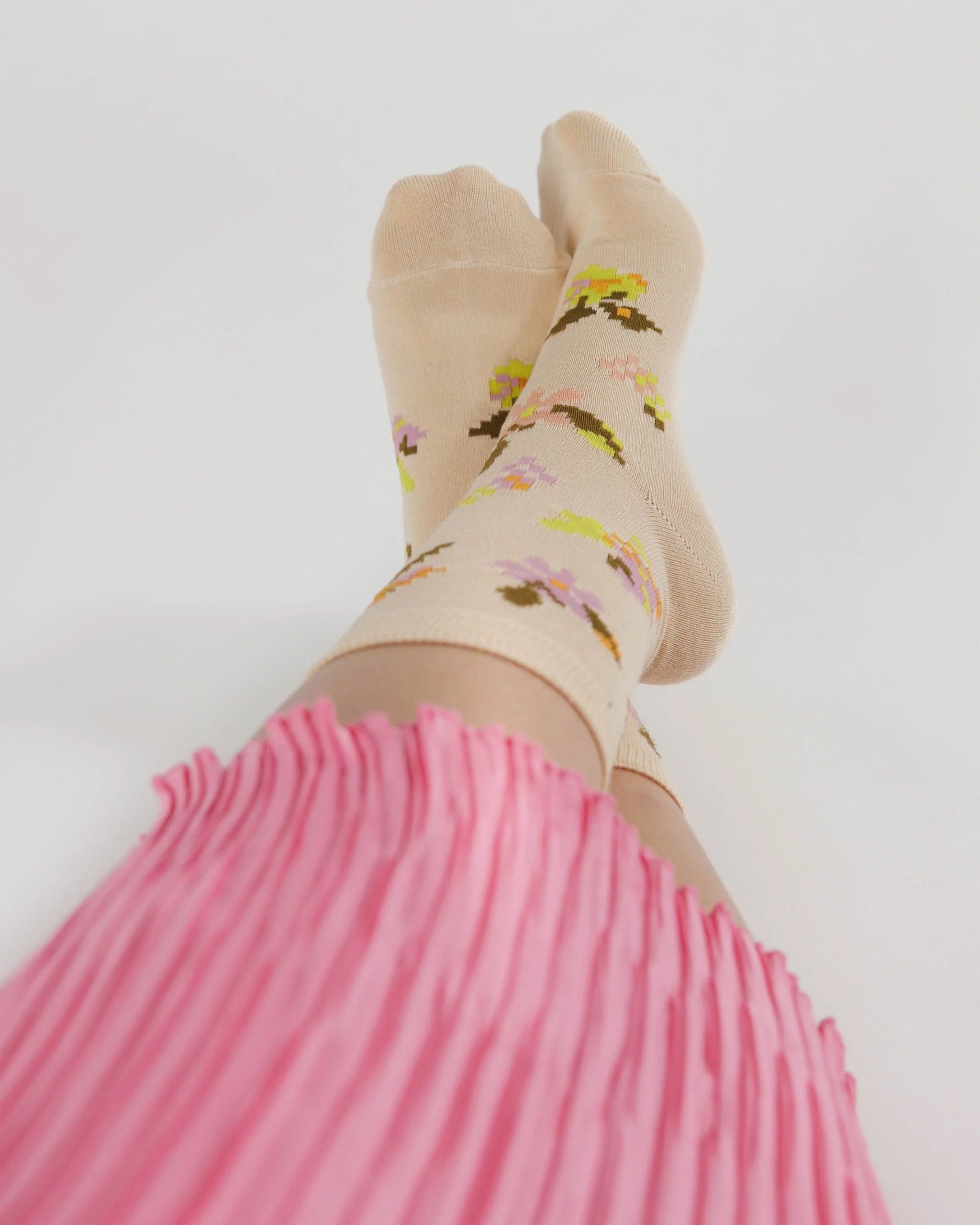 Baggu Crew Sock in Tapestry Floral