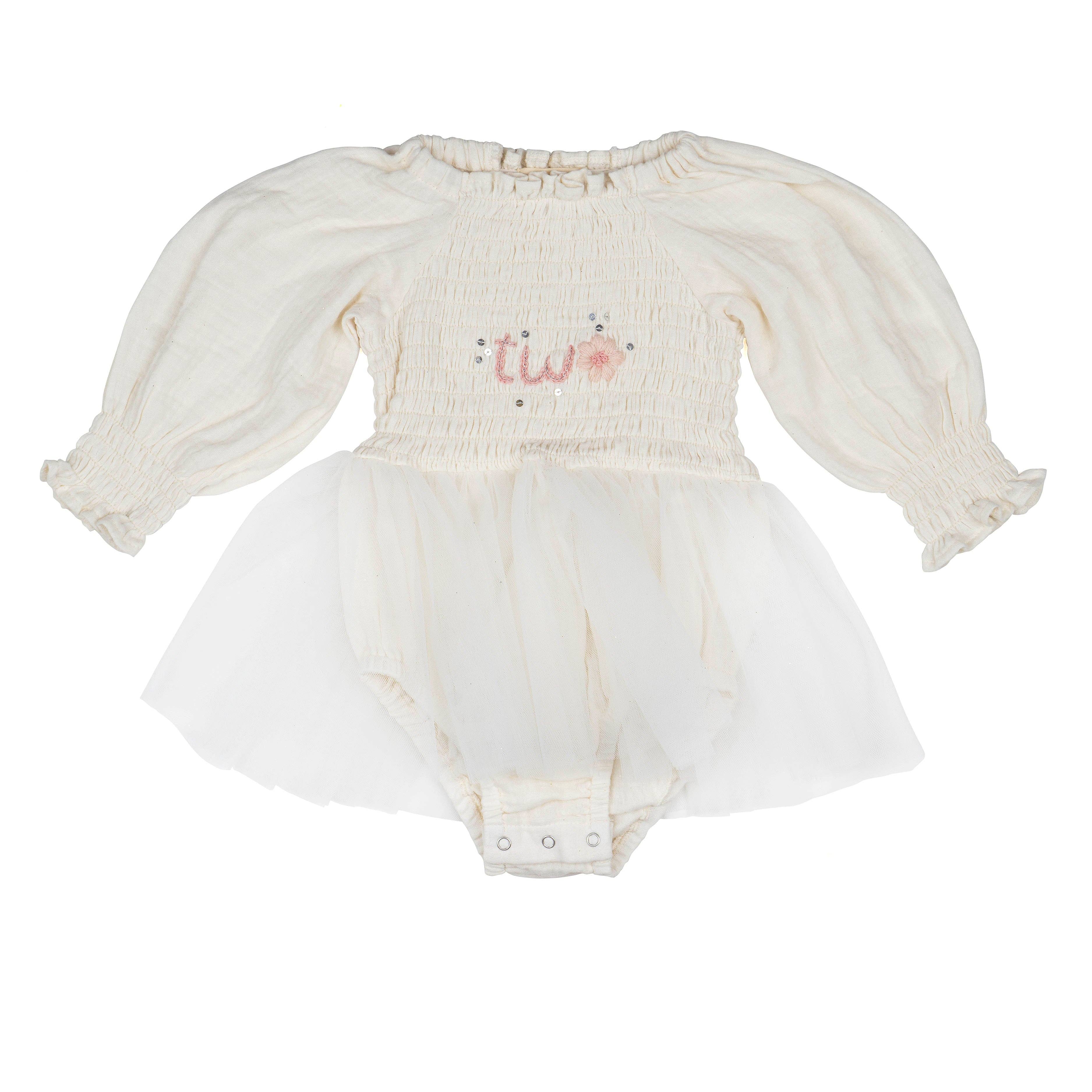 'Two' Long Sleeve Tutu | Ivory