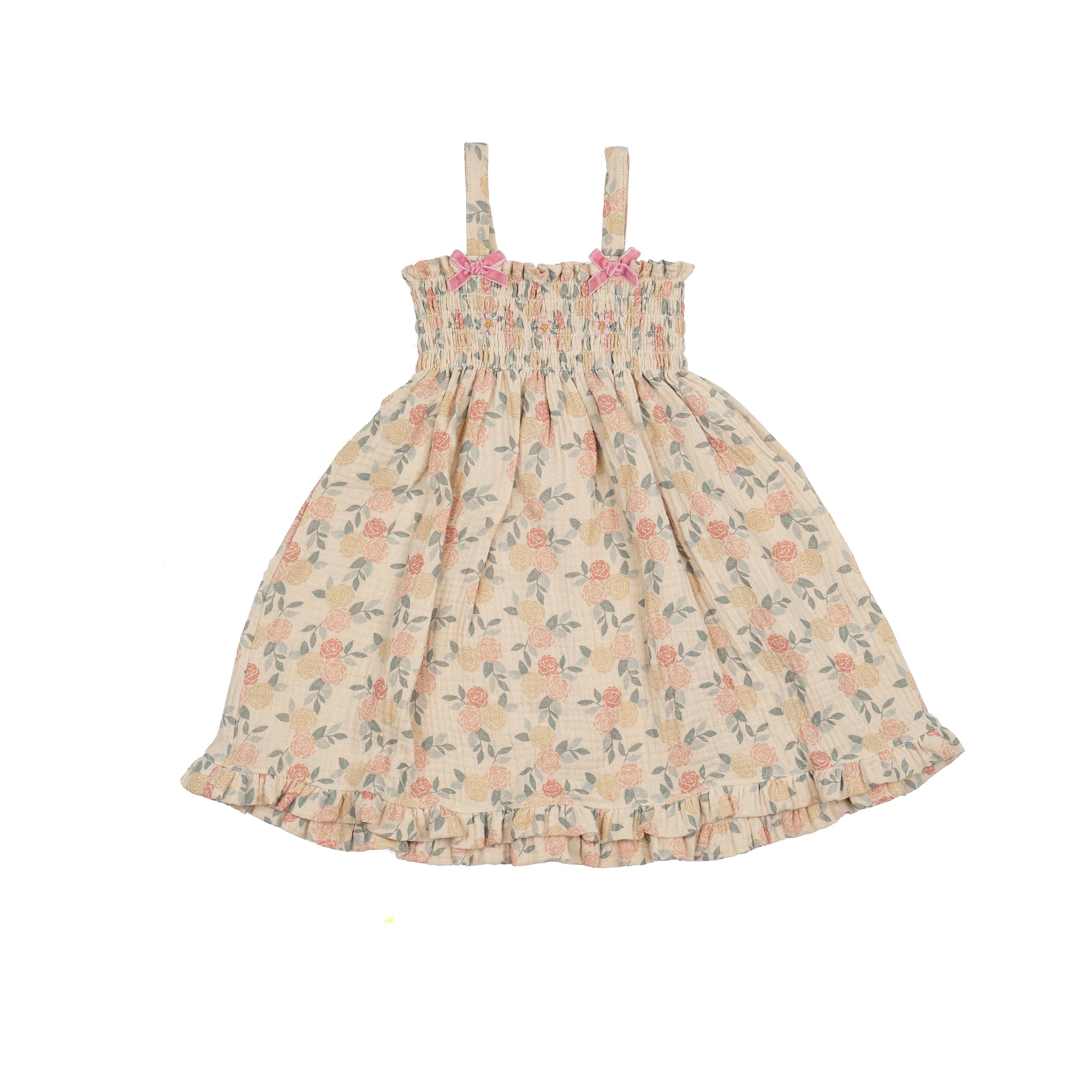 Smock Dress | Dusty Pink Roses