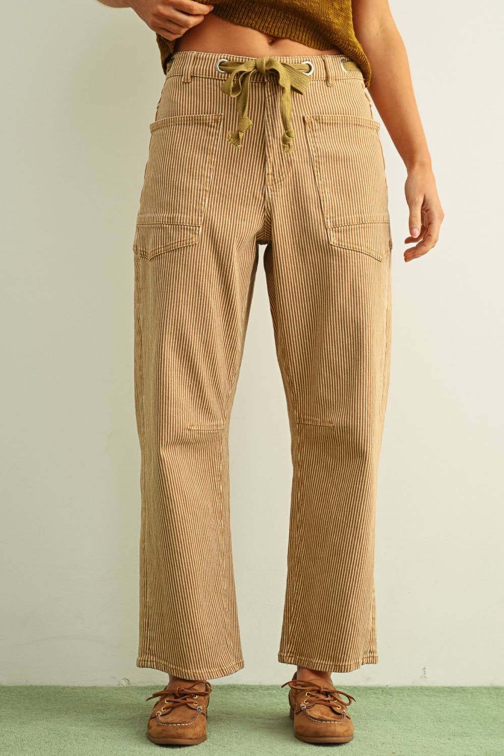 Striped Coastal Barrel Pants