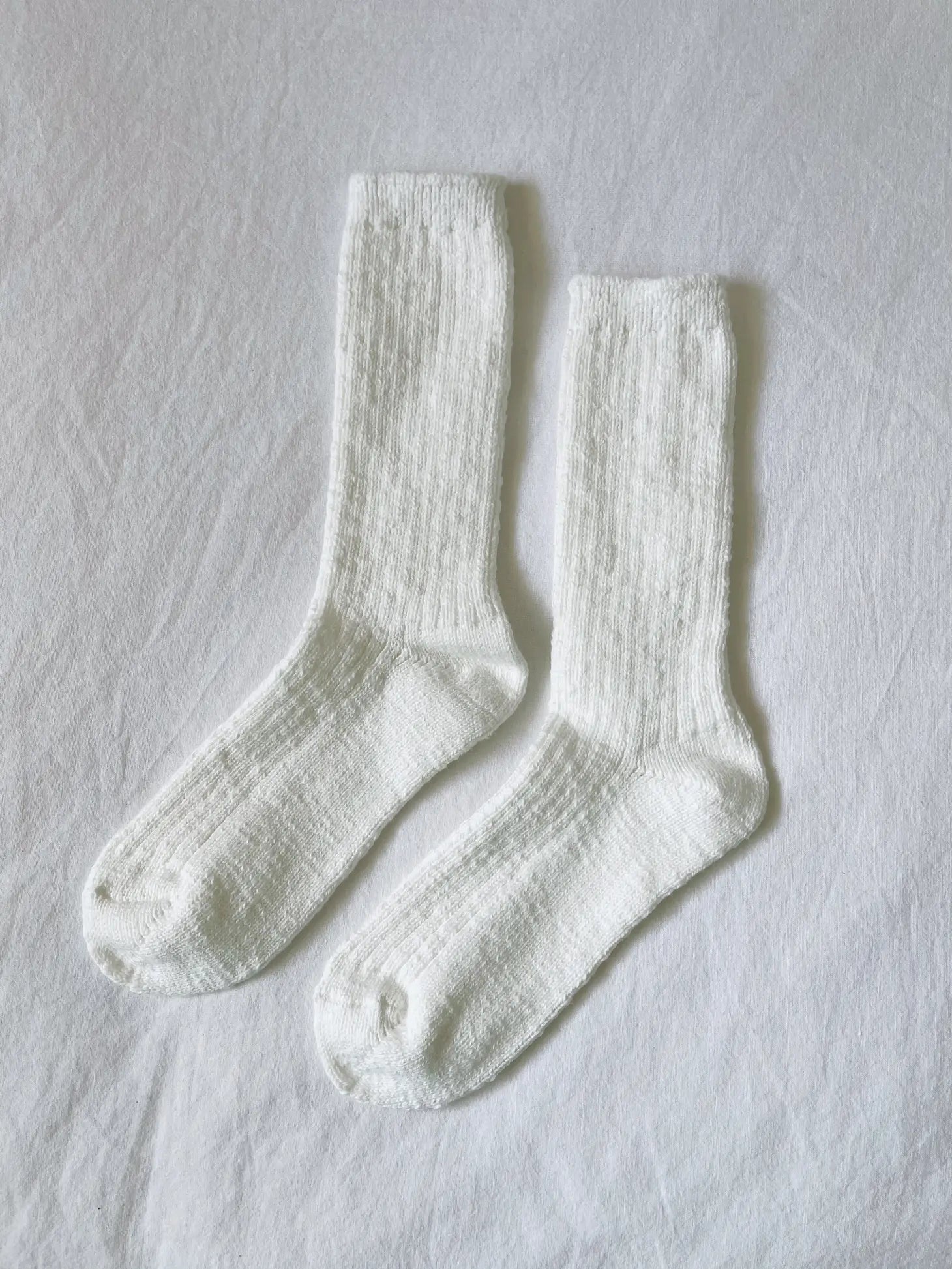 Cottage Socks in White Linen