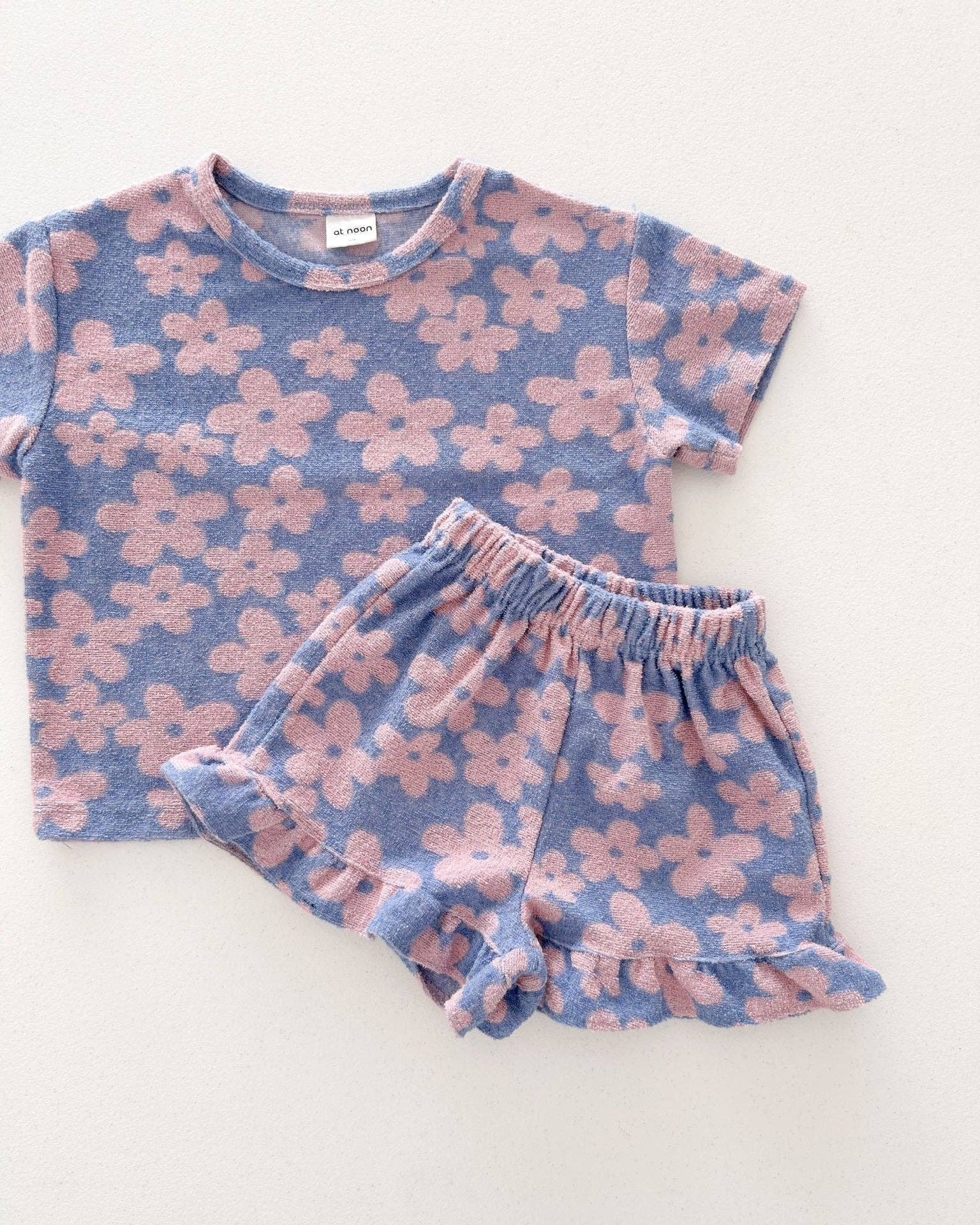 Floral Ruffle Terry Lounge Set