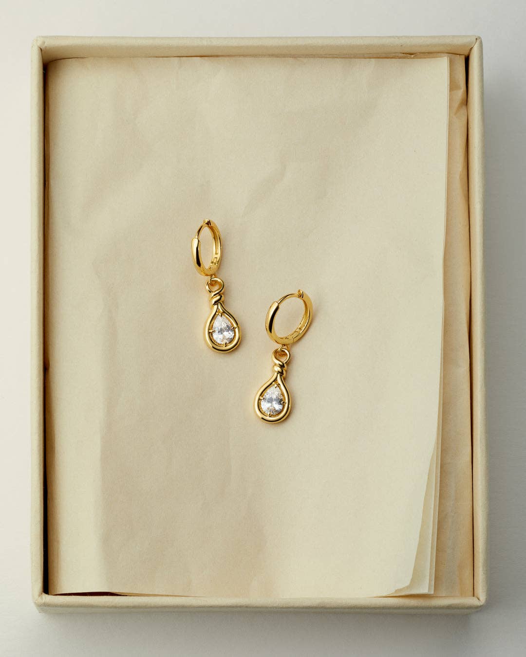 The Georgia Stone Knot Hoops | Gold