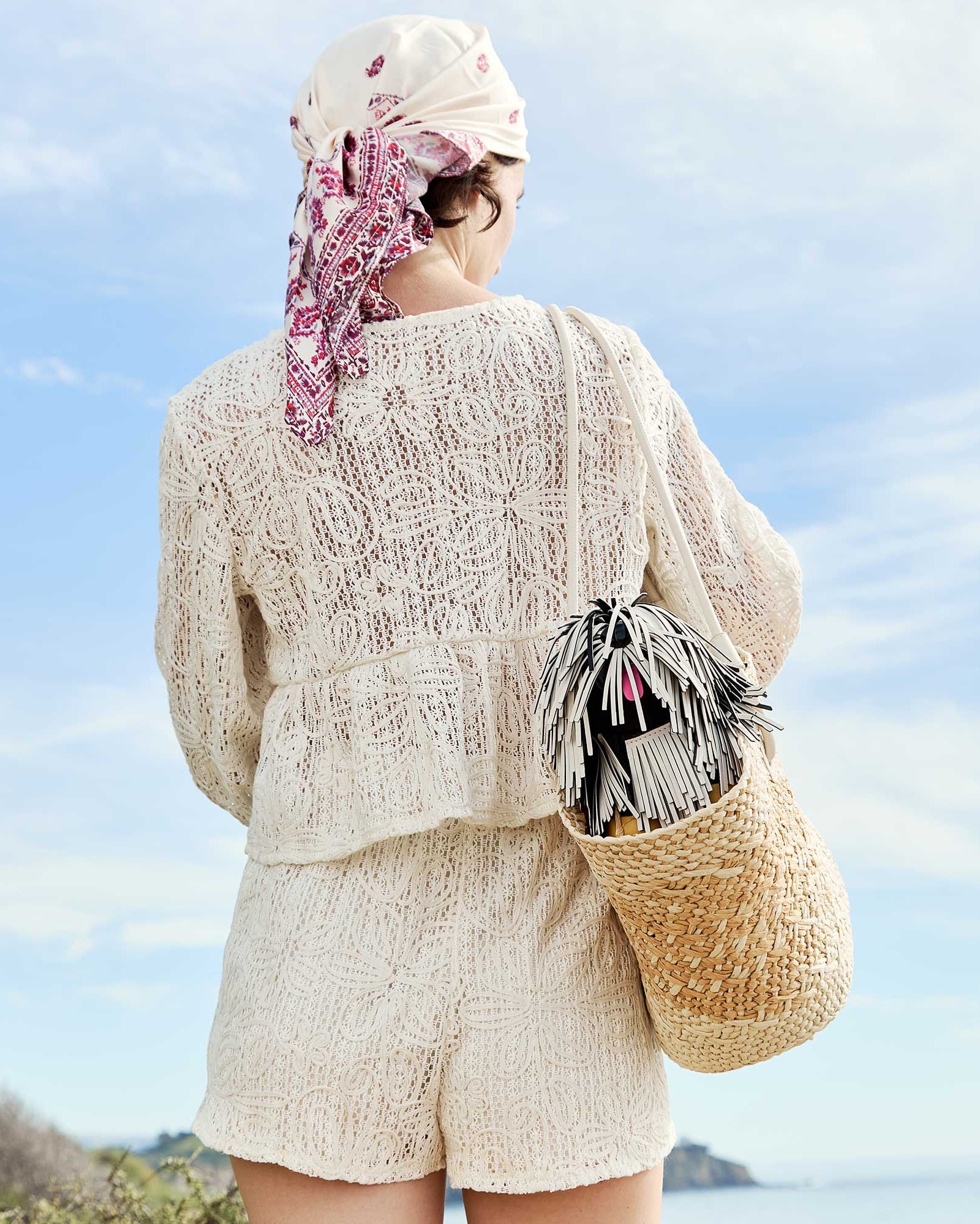 Sunset Wheat Straw Tote Bag
