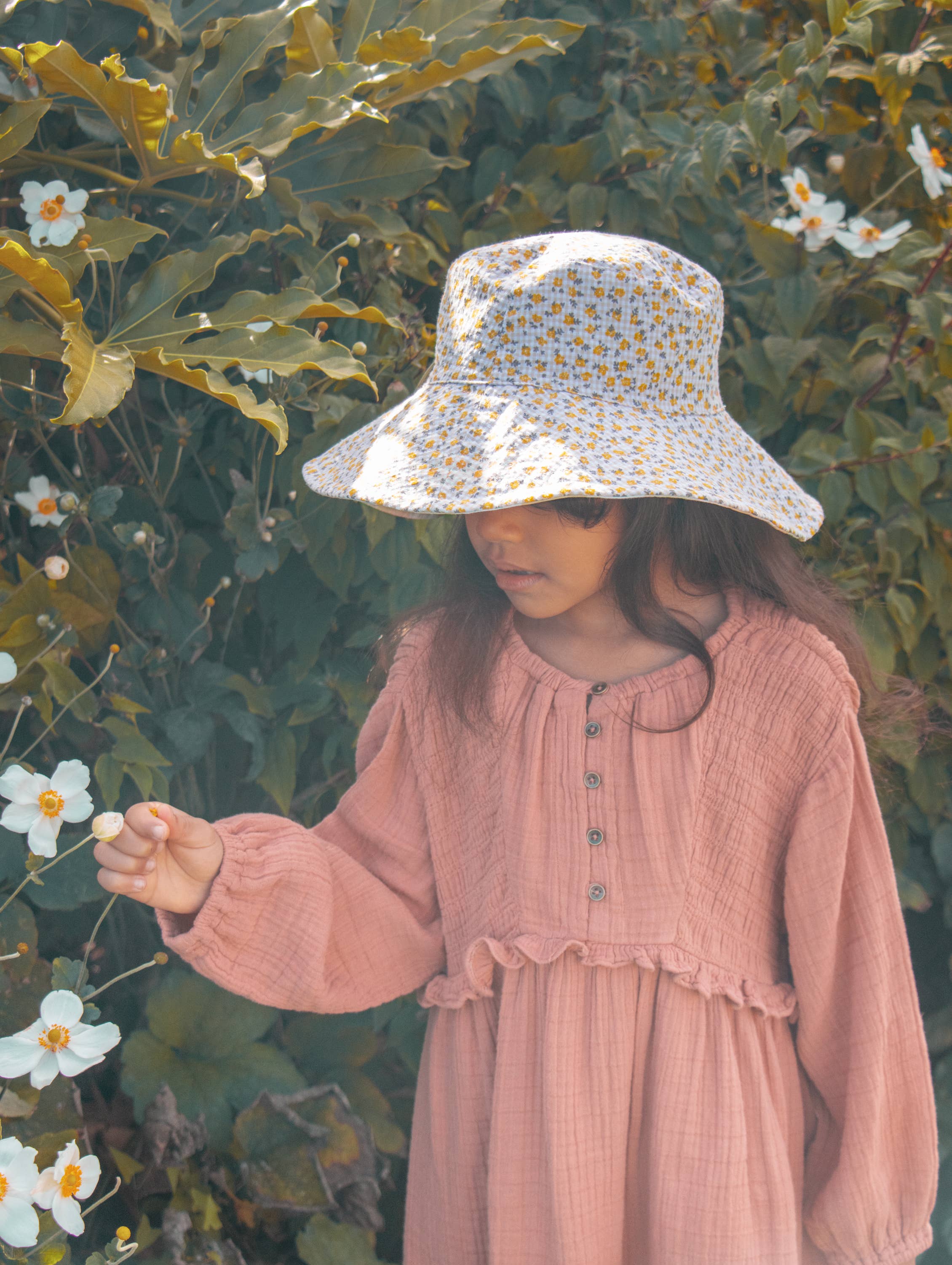Ditsy Gingham Reversible Sun Hat 3-6 Years