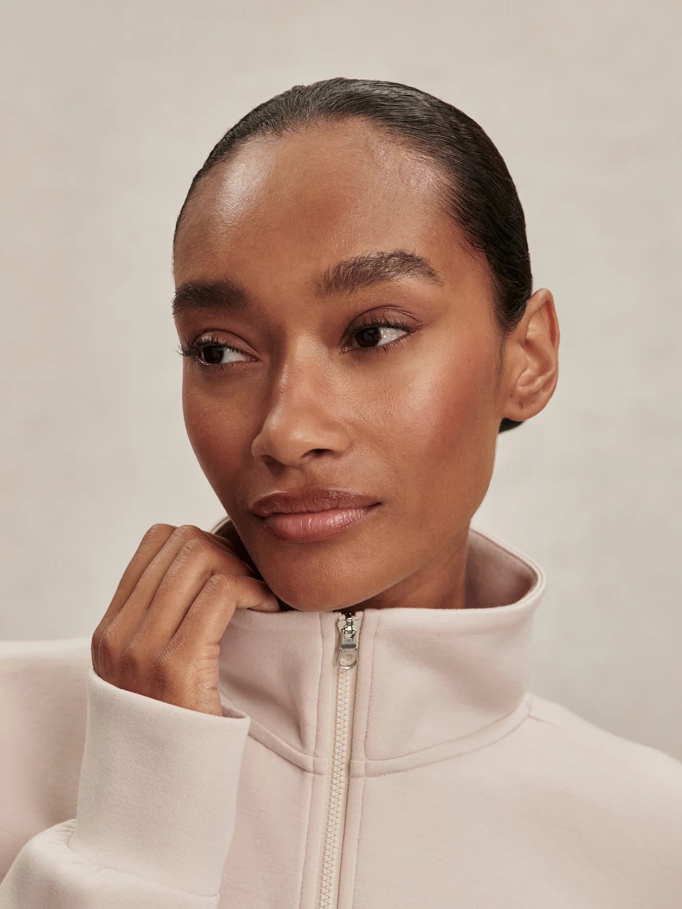 Sian Cropped Half Zip Midlayer | Silver Grey