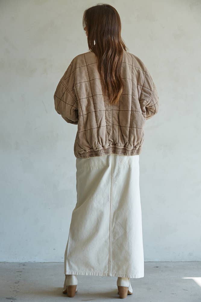 Washed Quilted Knit Jacket