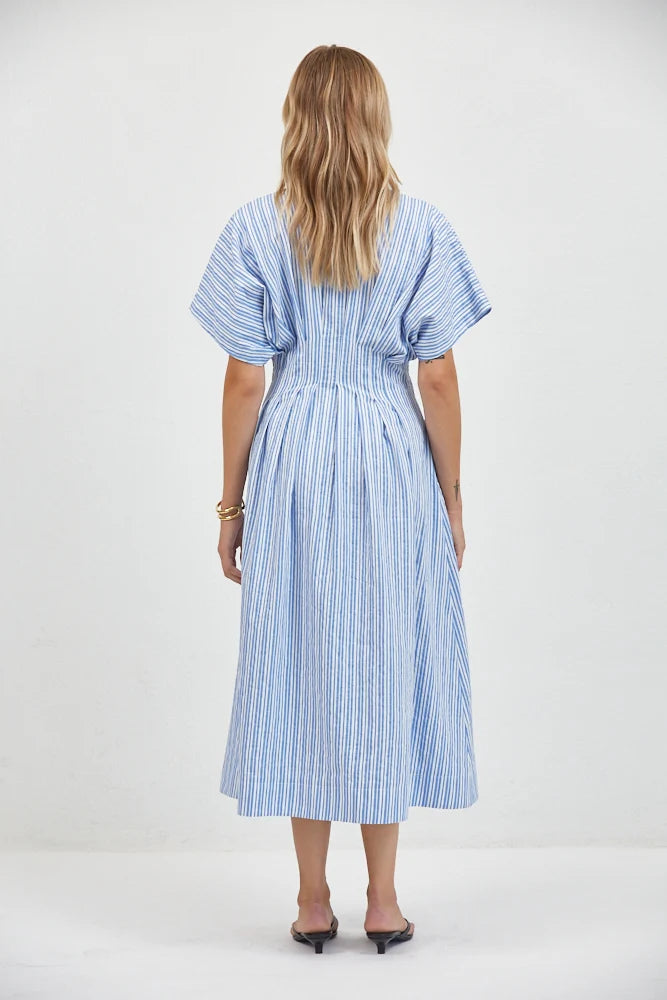 Aster Stripes Shirt Dress | Blue