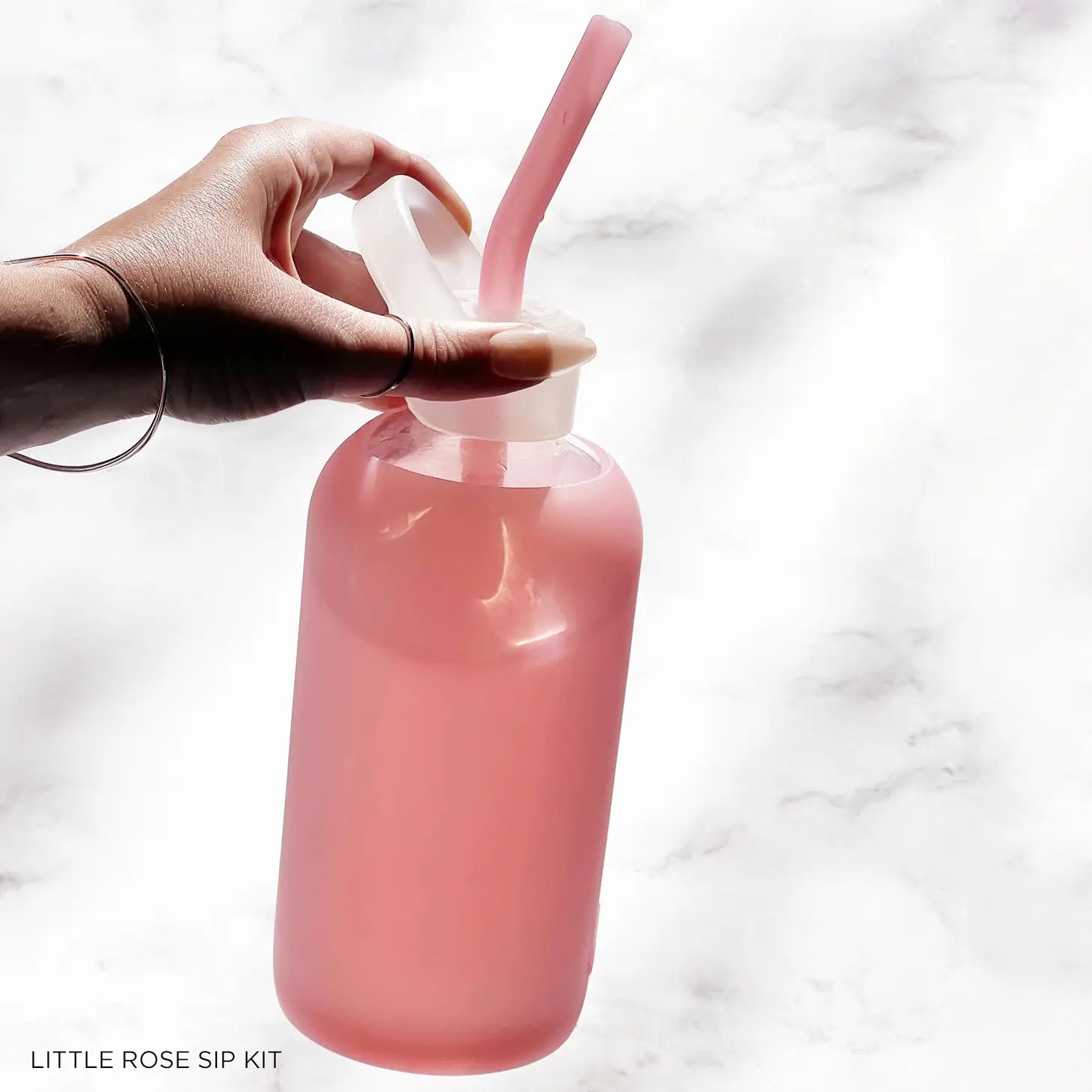 Bkr Champagne Pinks Straws 1L - Set of 3
