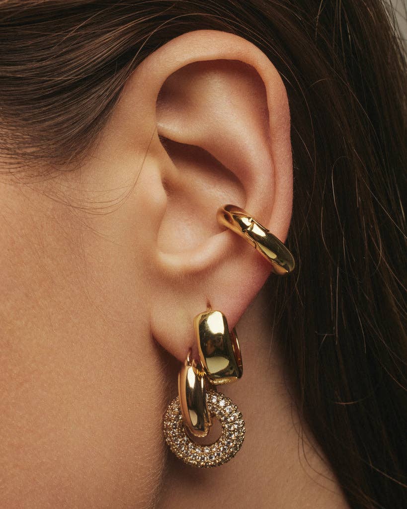 Pave Interlock Hoops