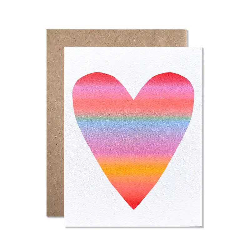 Large Neon Heart Card