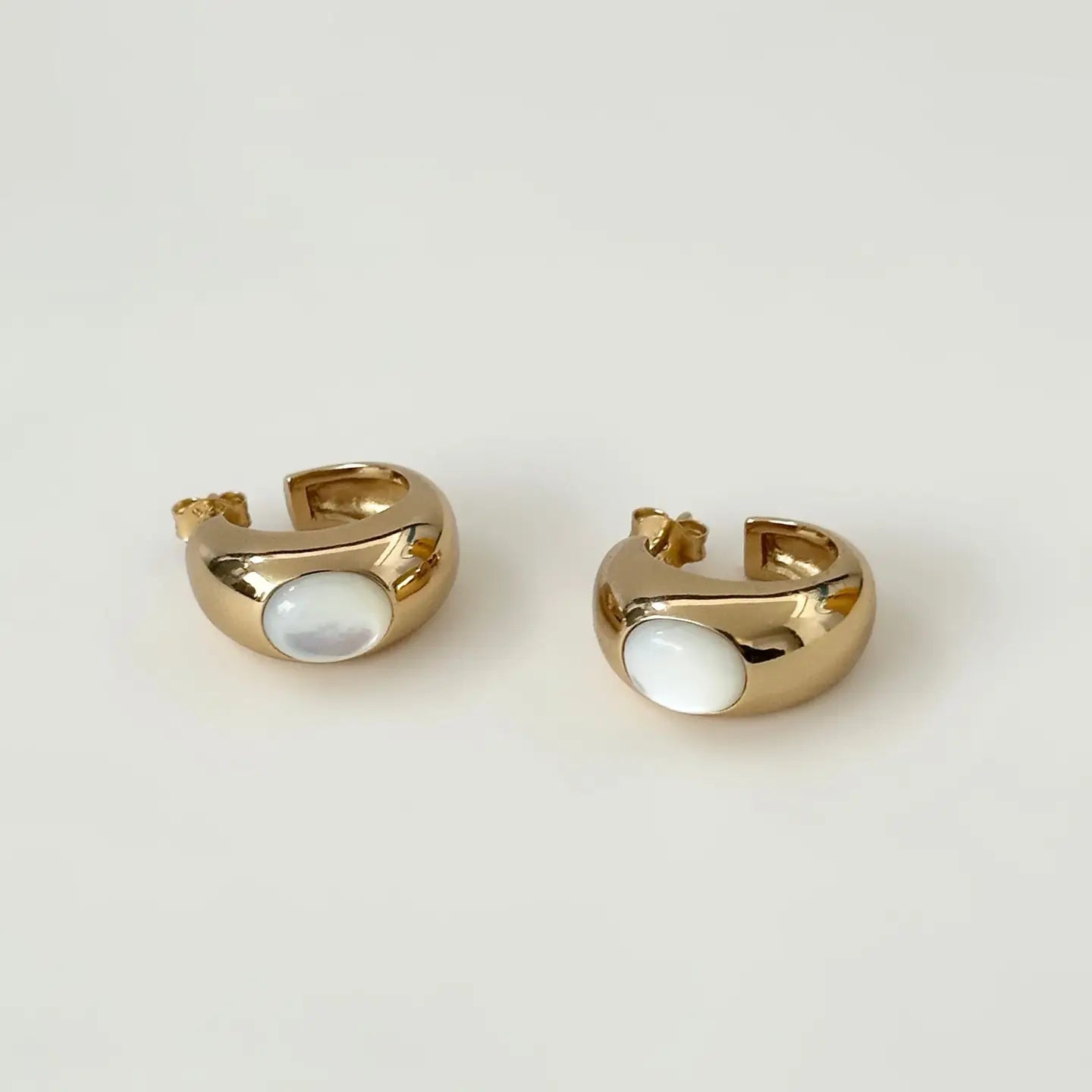 Cora Mother of Pearl Jumbo Hoop Earrings