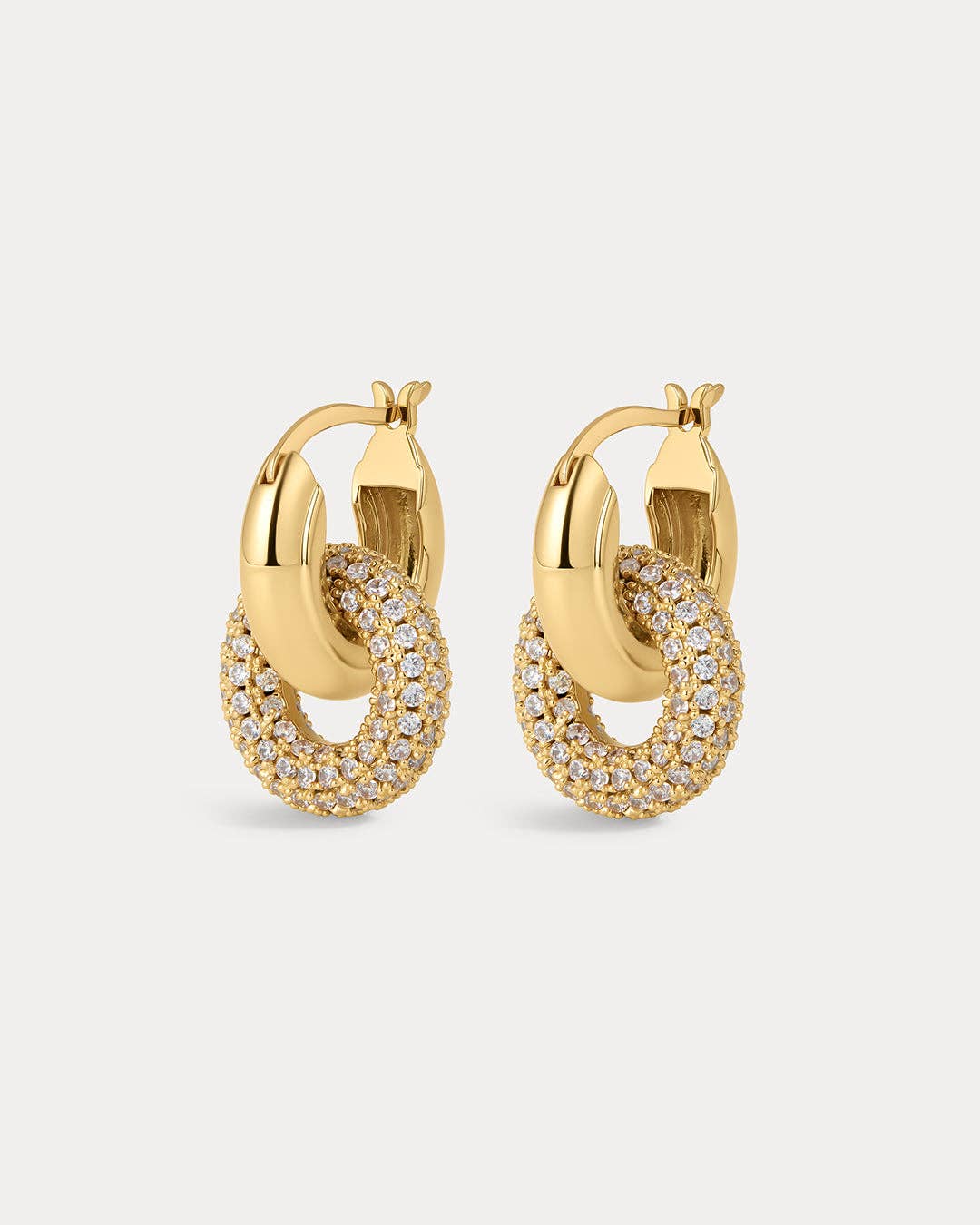 Pave Interlock Hoops