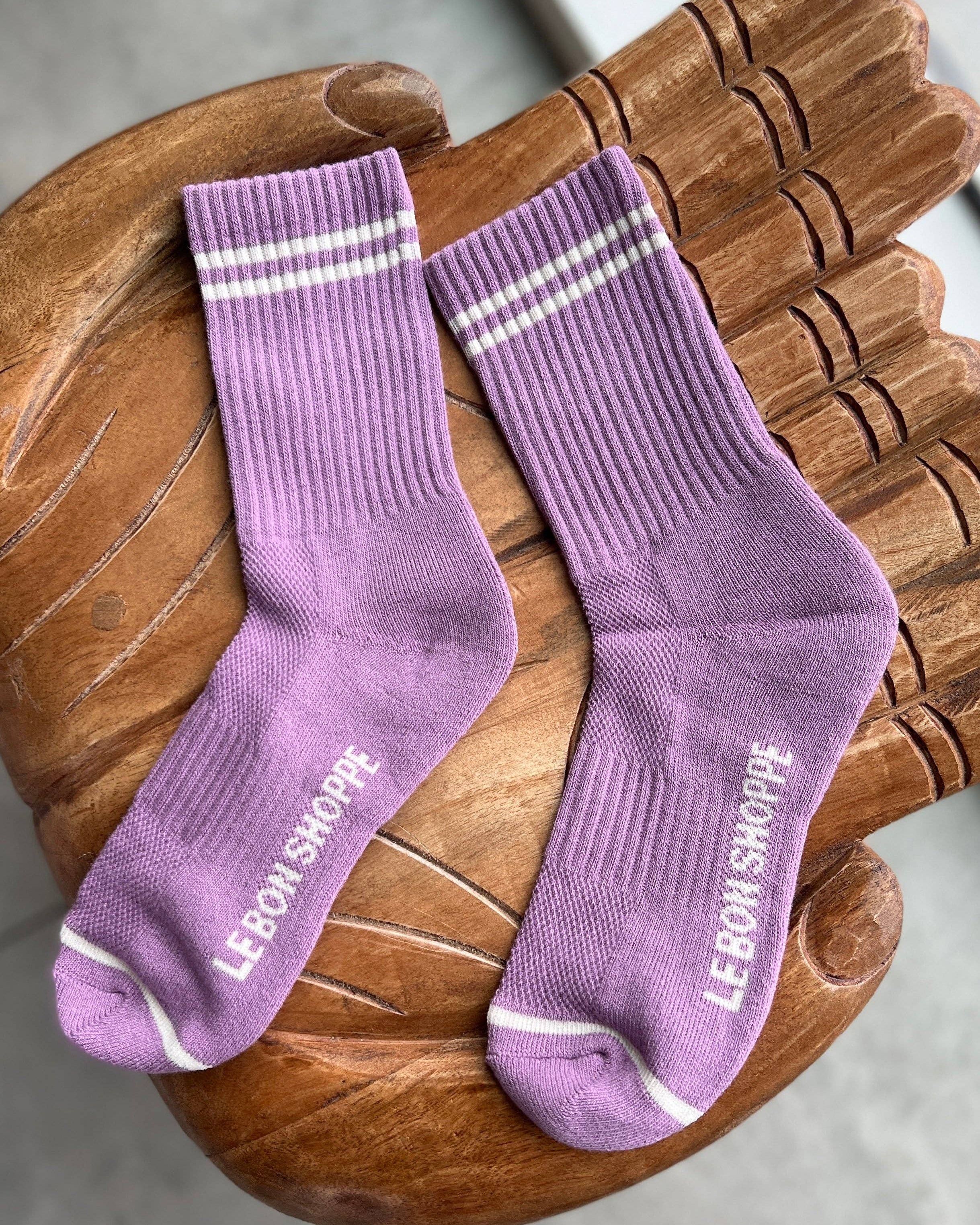 Boyfriend Socks in Grape