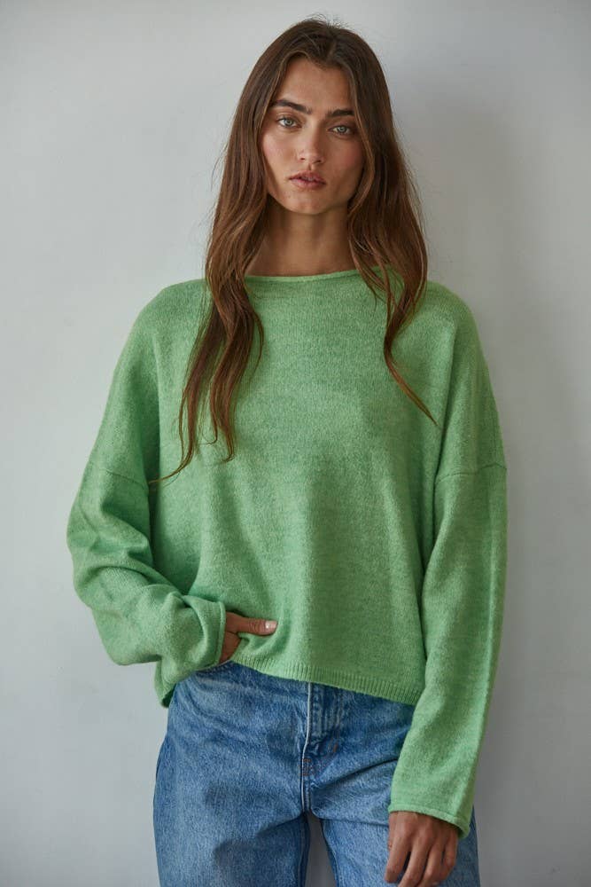 Rolled Edge Knit Sweater