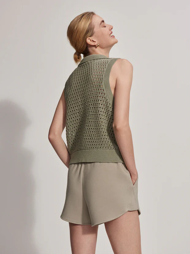 Bains Half Zip Tank in Seagrass
