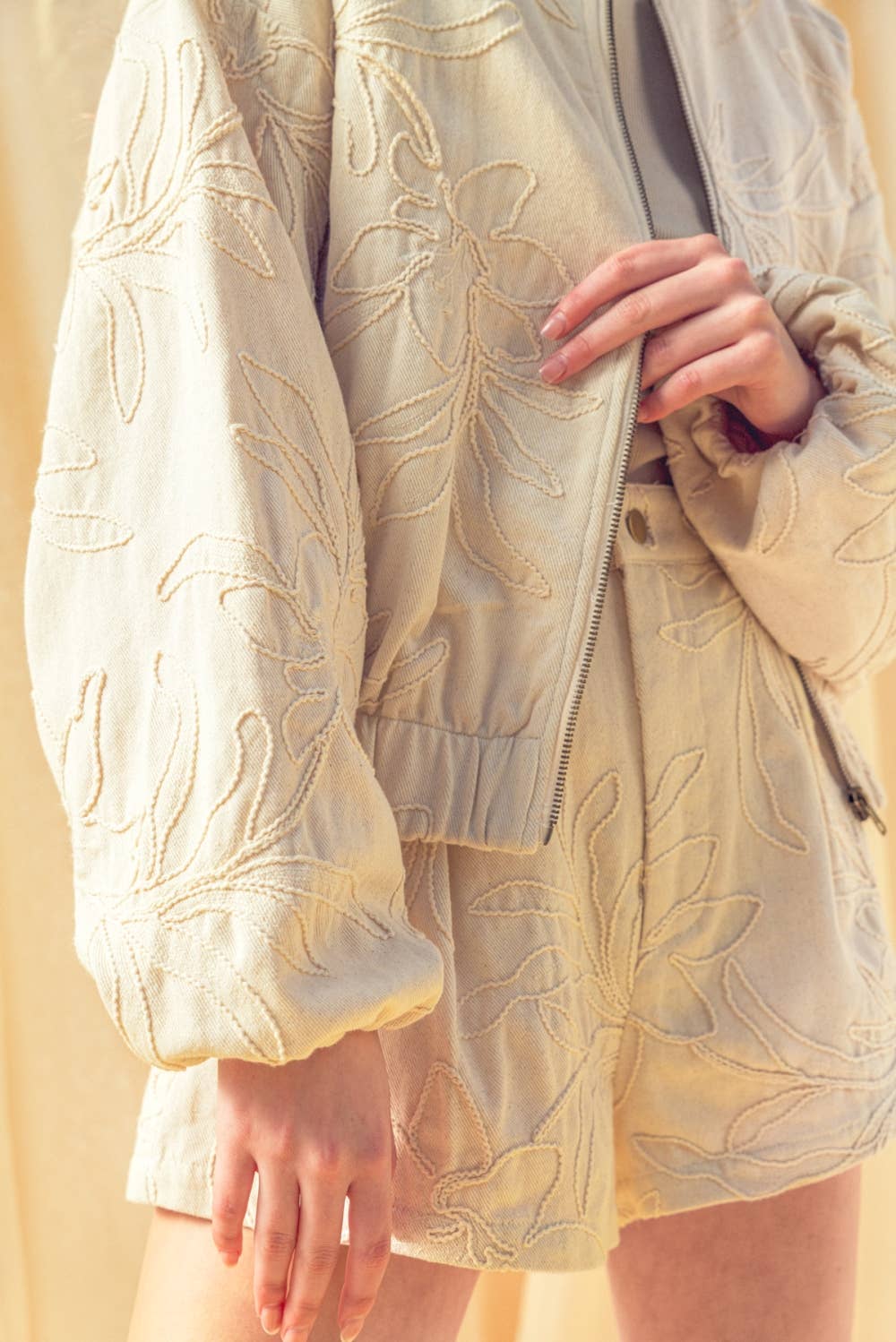 Violet Jacquard Bomber Jacket