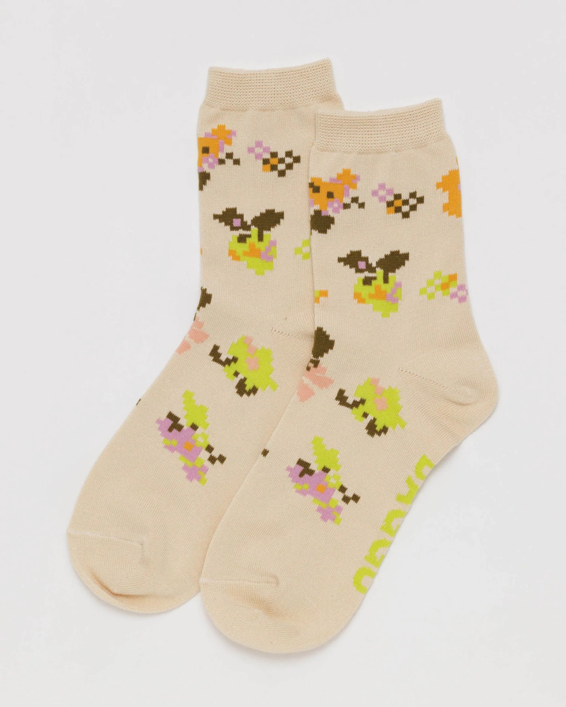 Baggu Crew Sock in Tapestry Floral