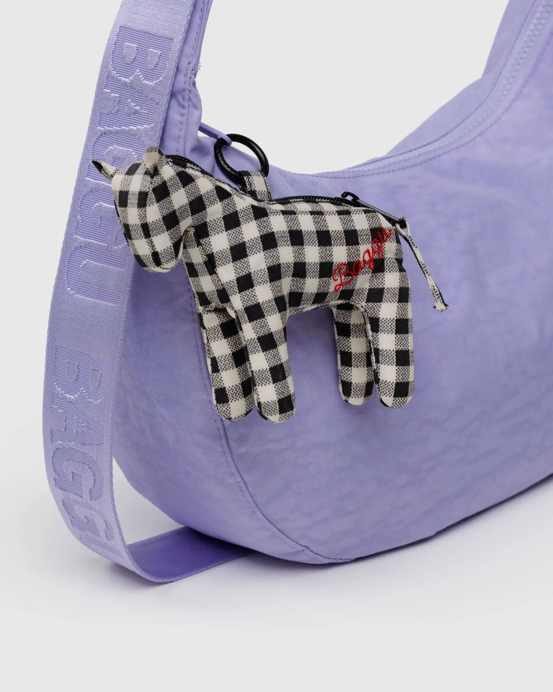 Horse Charm | Black & White Gingham