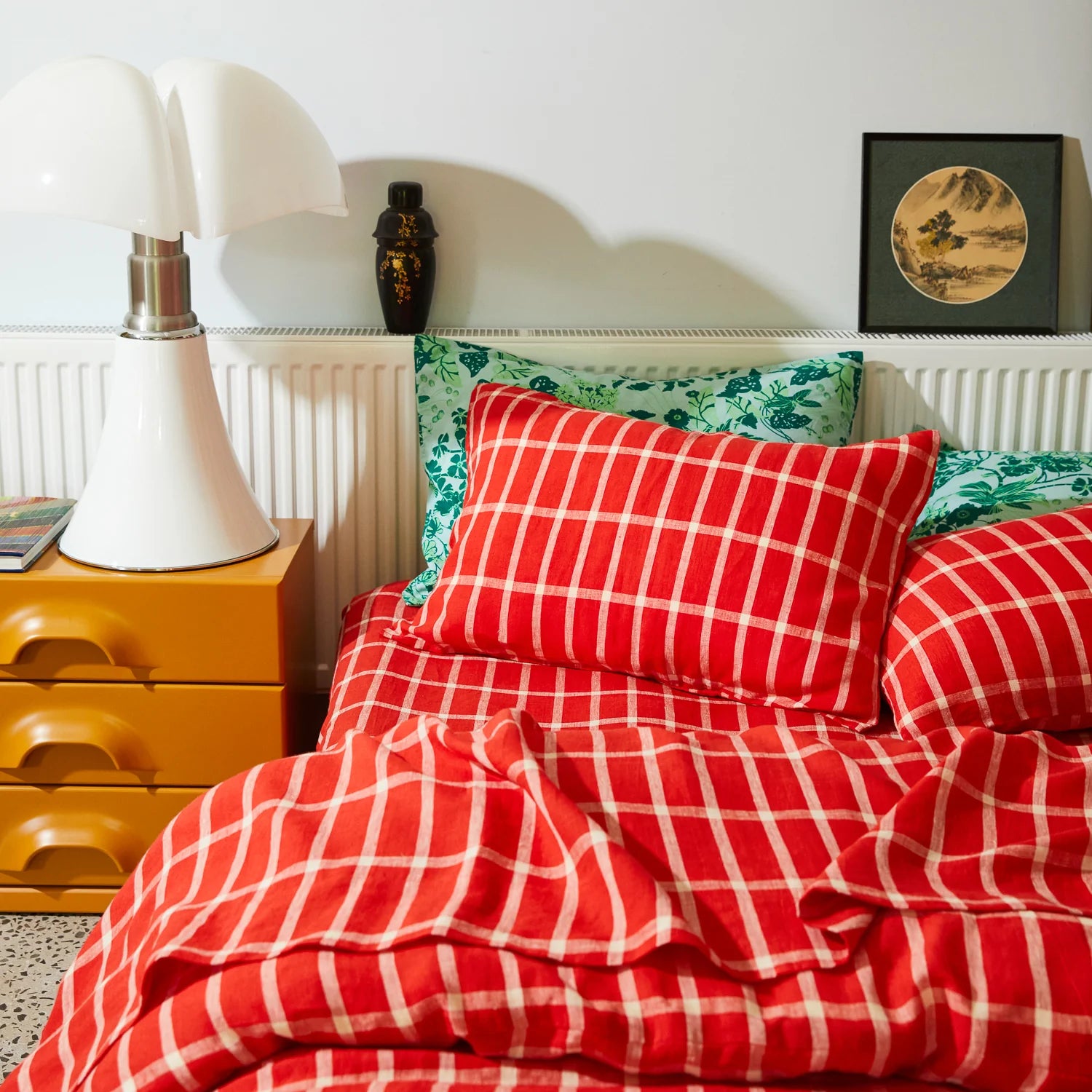 Remi Linen Pillowcase Set | Scarlet