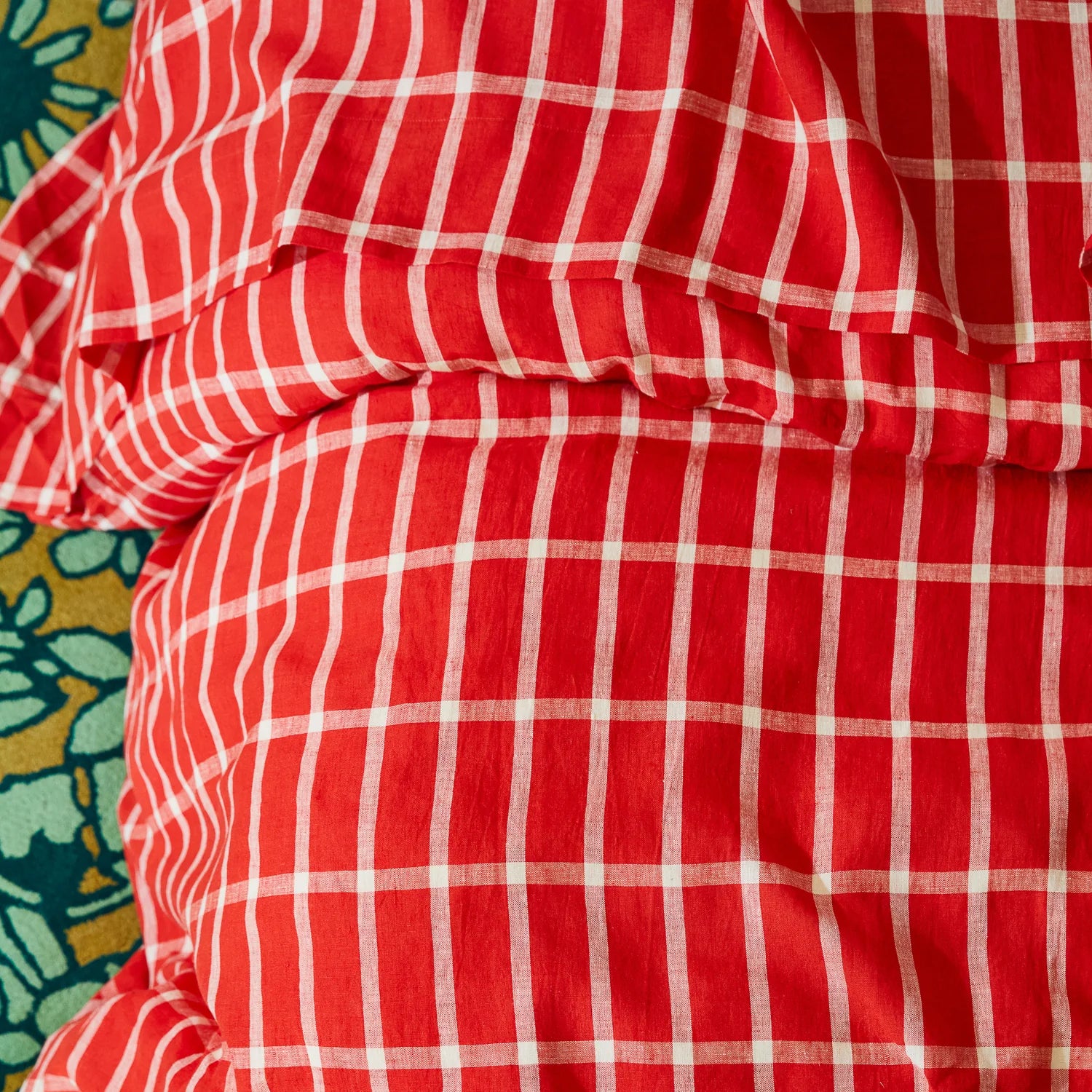 Remi Linen King Duvet Cover | Scarlet
