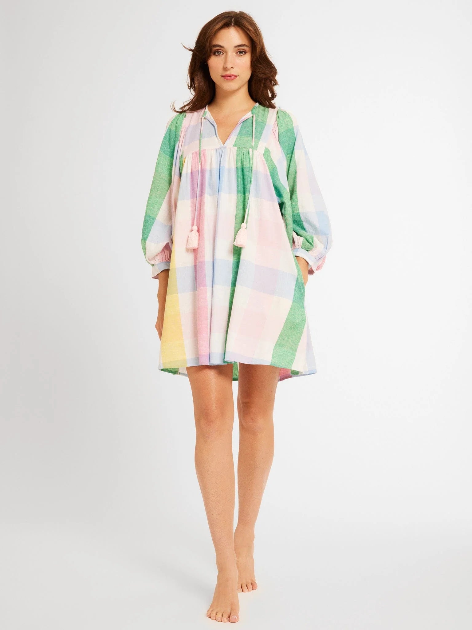 Daisy Dress in Pastel Plaid