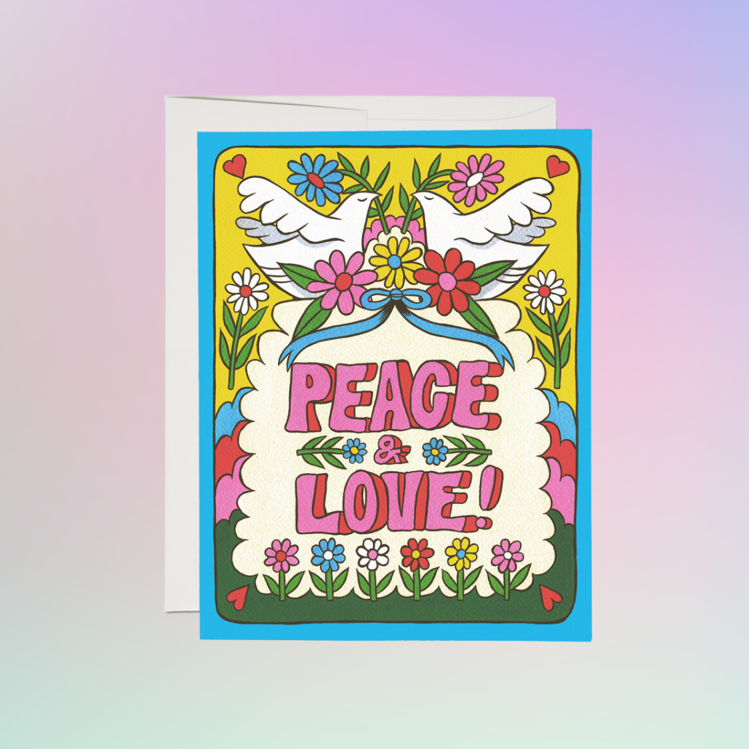 Peace and Love Doves Card