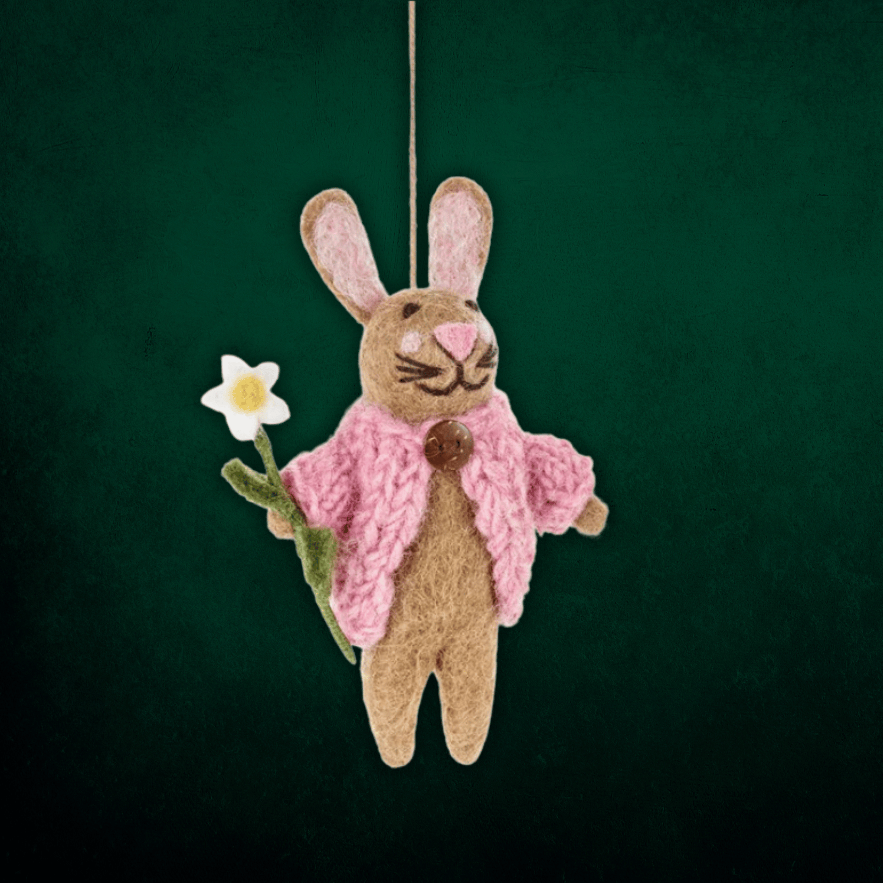 Handmade Felt Blossom the Bunny Ornament