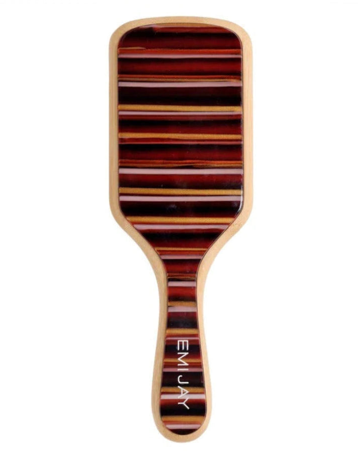 Bamboo Paddle Hair Brush in Night Cap