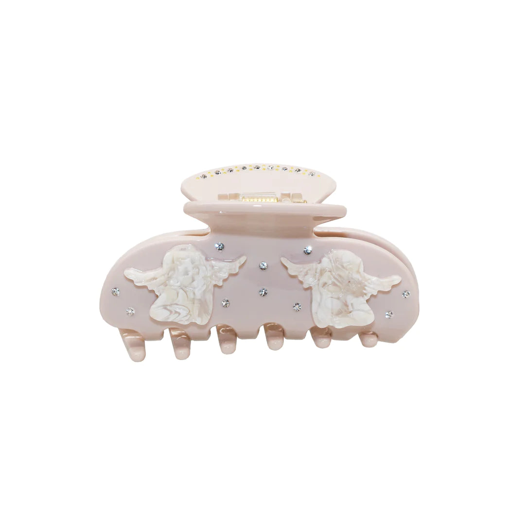 Sweetheart Claw Clip in Cream Angel Wings