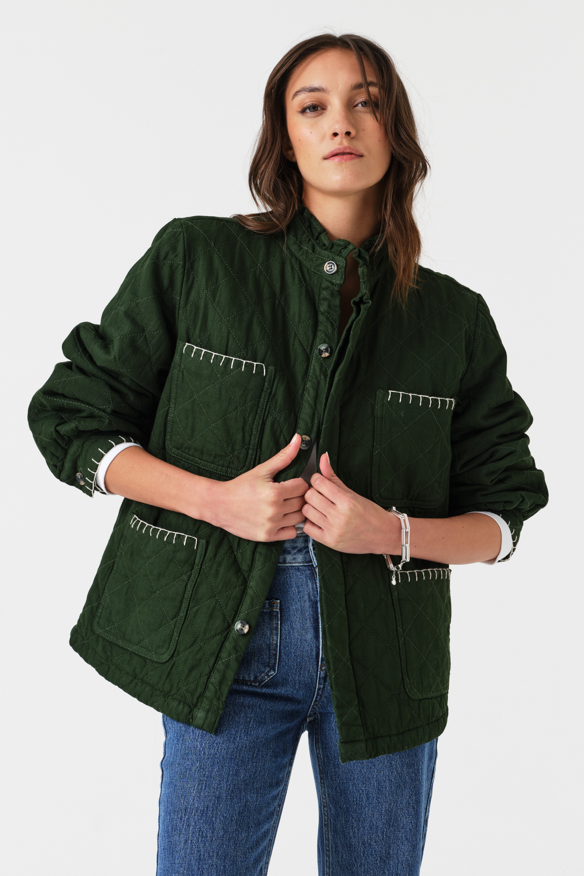 Pablo Quilted Jacket in Dark Pine