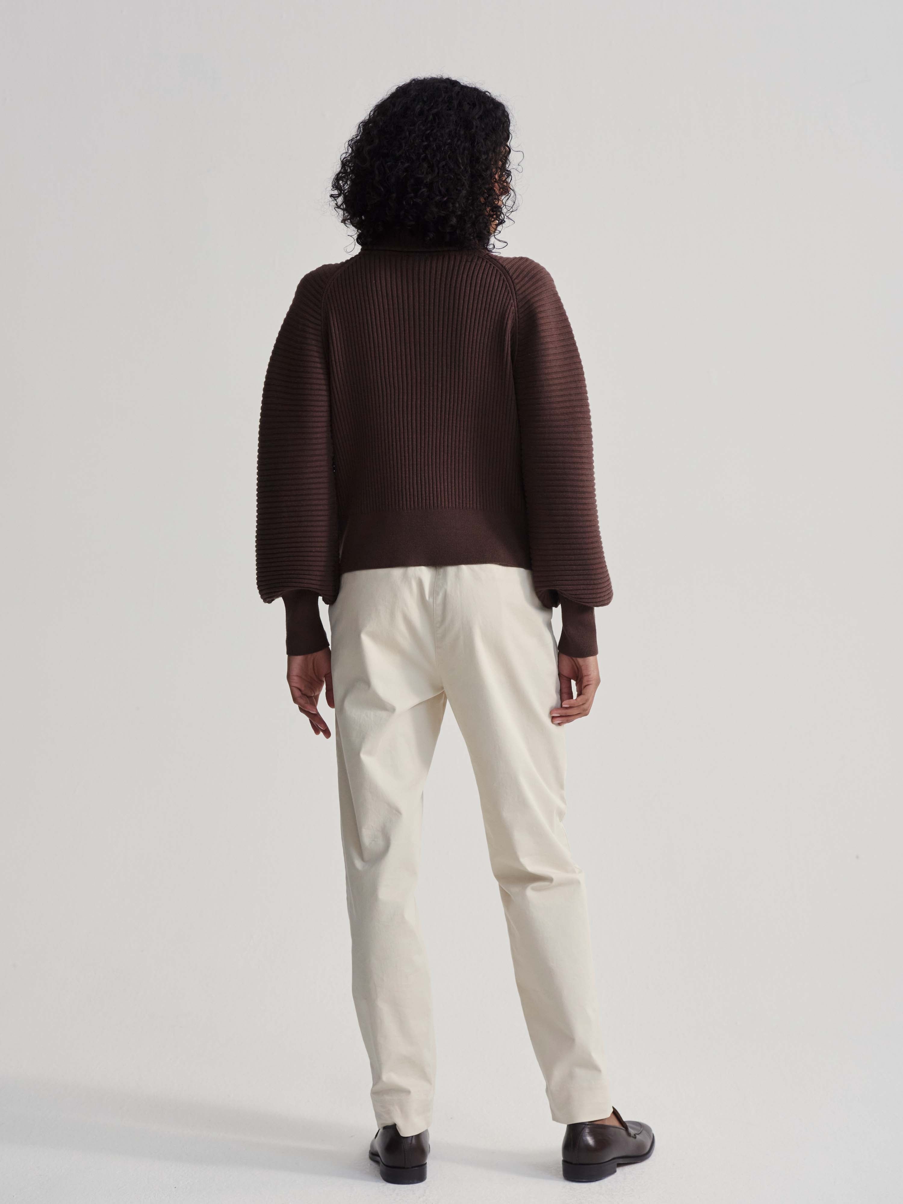 Reid Half-Zip Knit in Coffee Bean