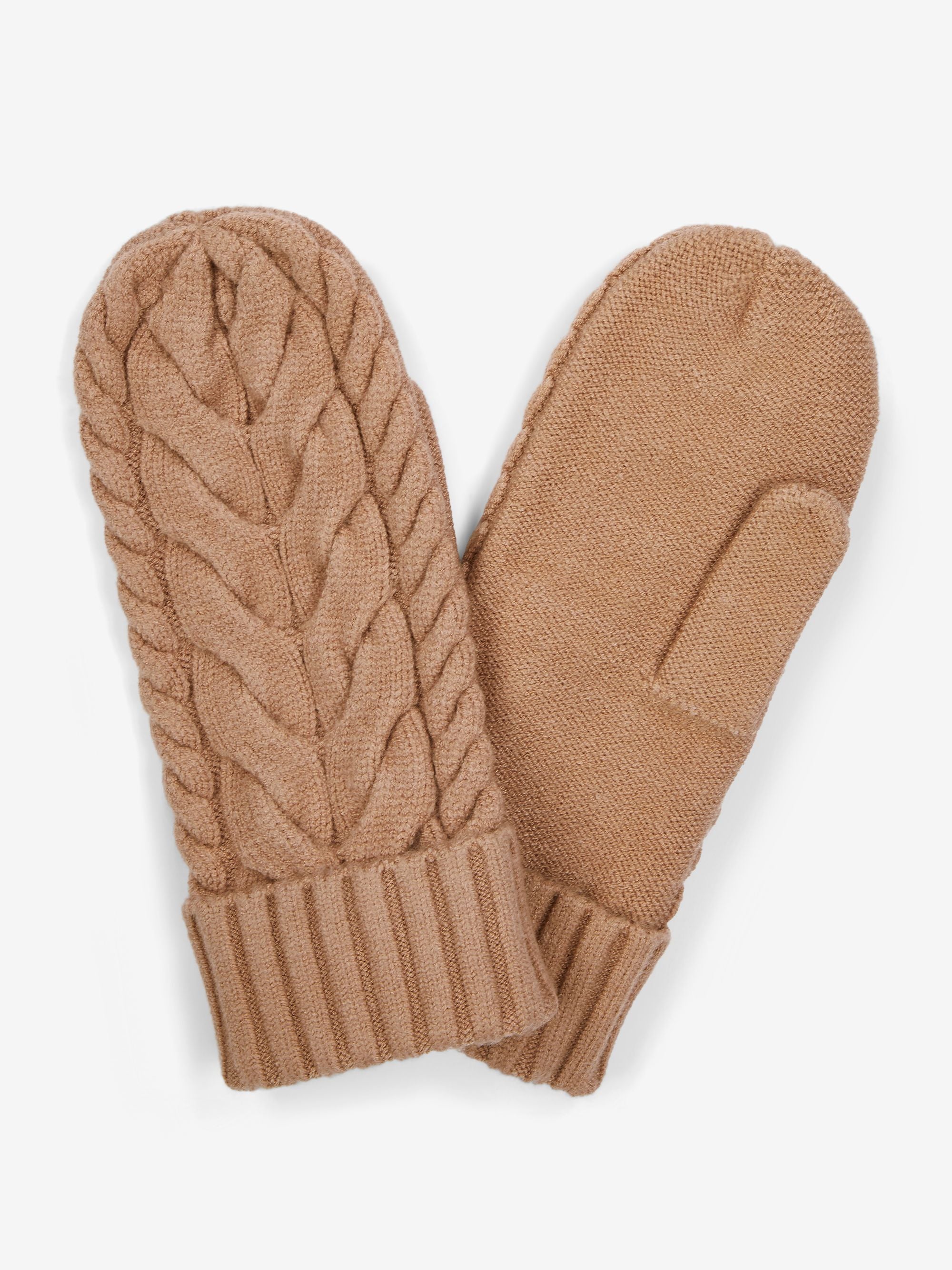 Charlene Cable Knit Mitten in Praline