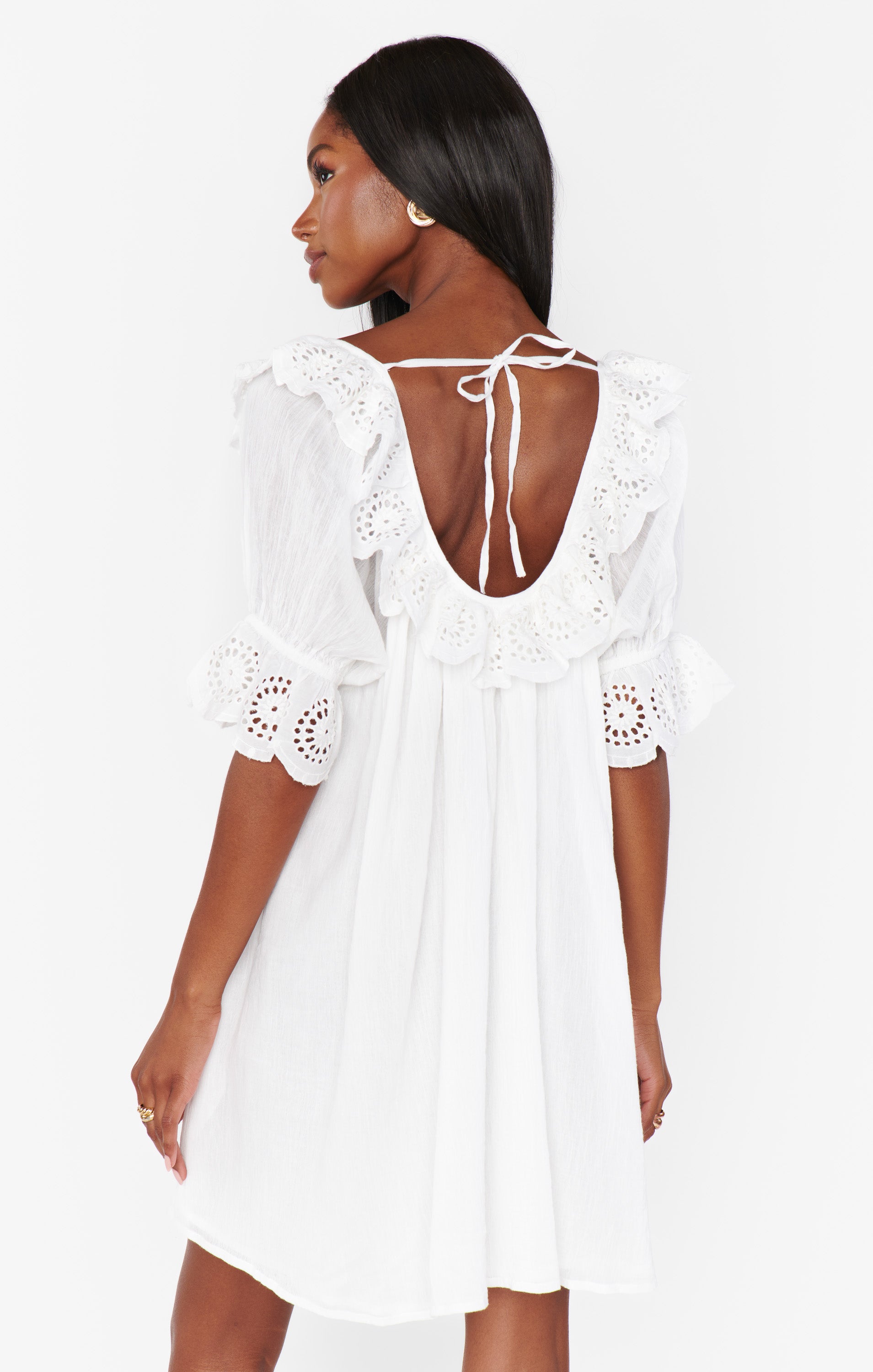 Toulouse Dress in White Eyelet