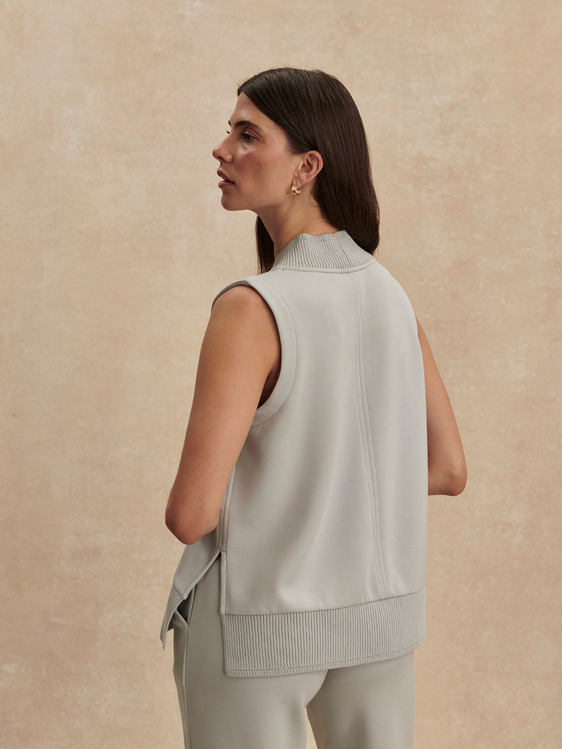 Freida V Neck Tank | Blue Clay