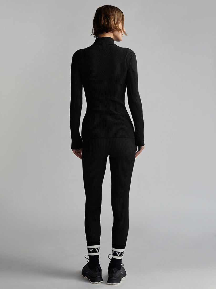 Demi Half-Zip Knit in Black