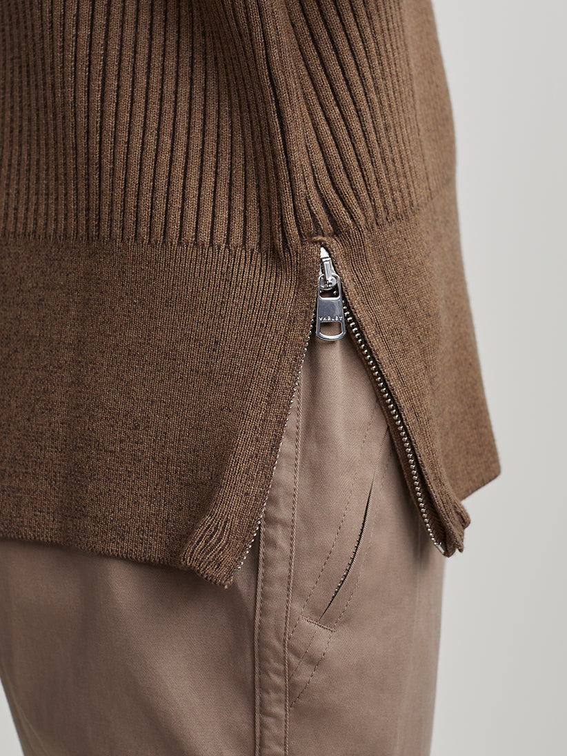 Mayfair Mockneck Knit in Shiitake Marl