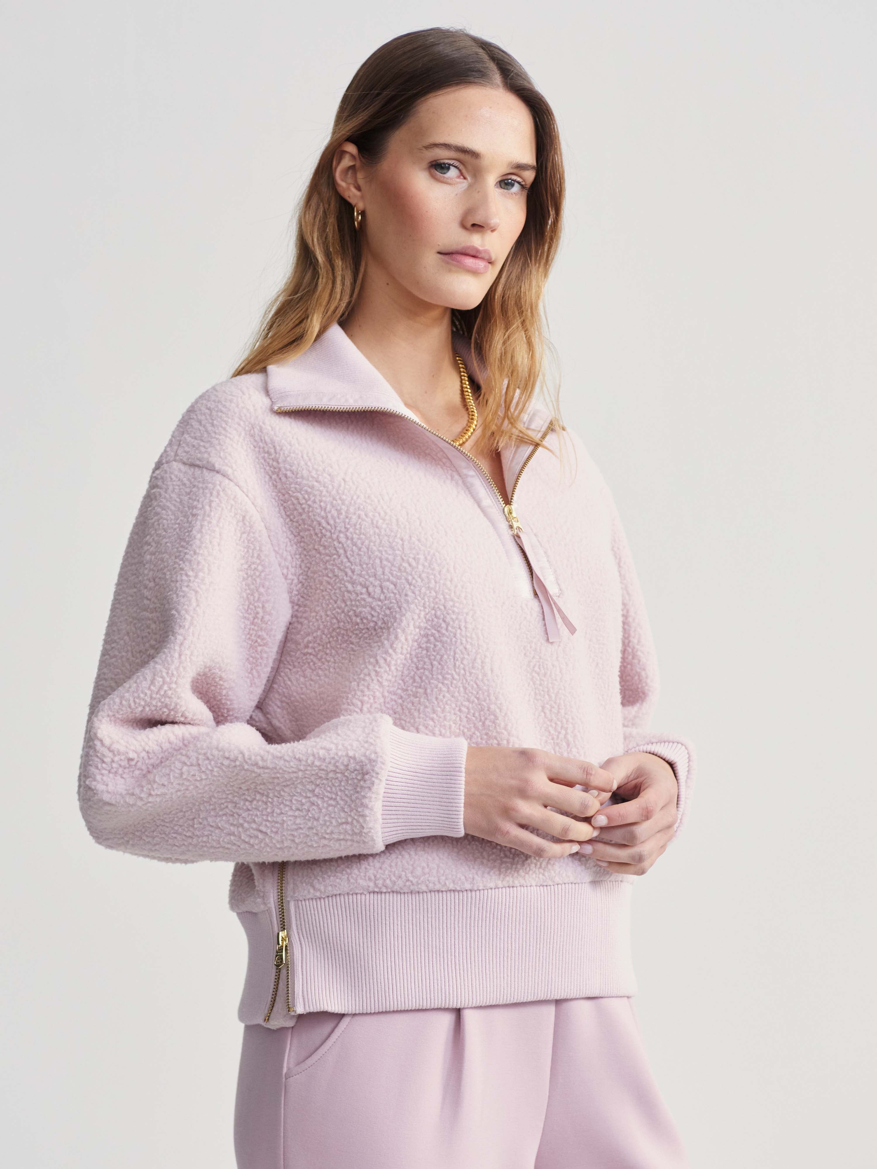 Roselle Half Zip Fleece in Burnished Lilac