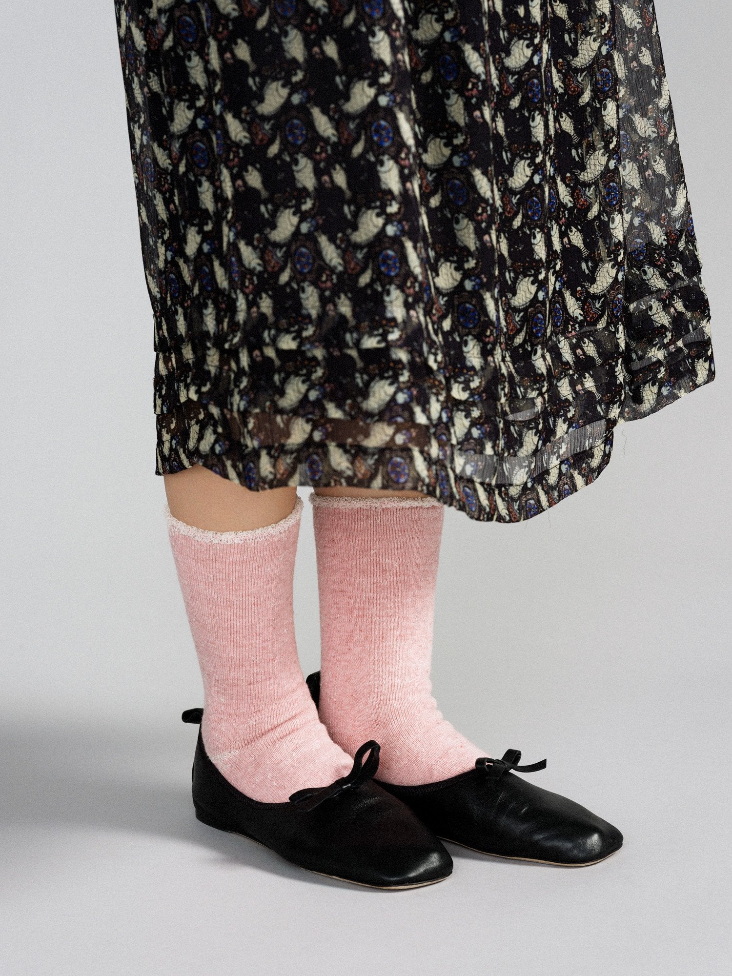 Hoodie Wool Crew Sock | Pink